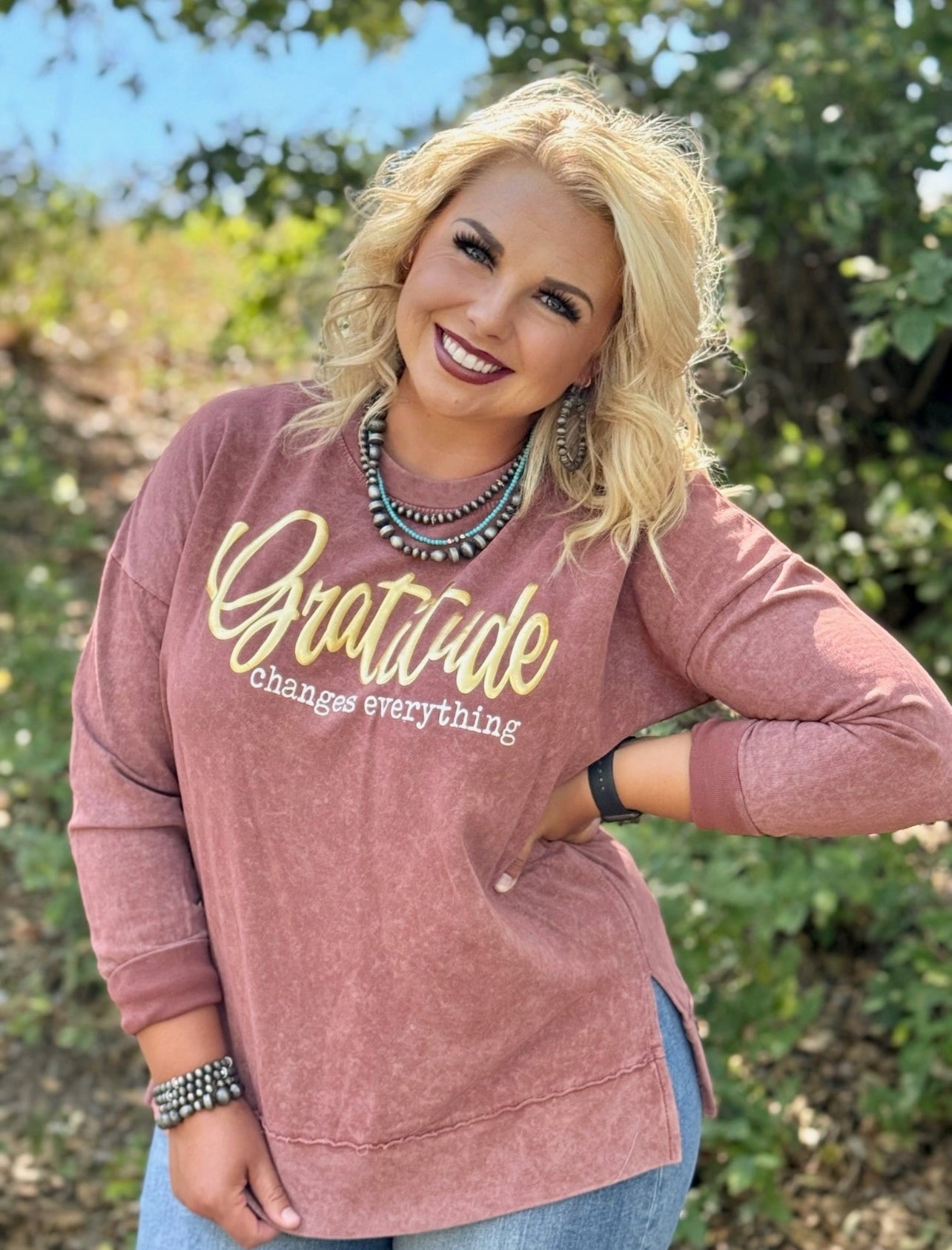Gratitude is Everything Mineral Wash Top