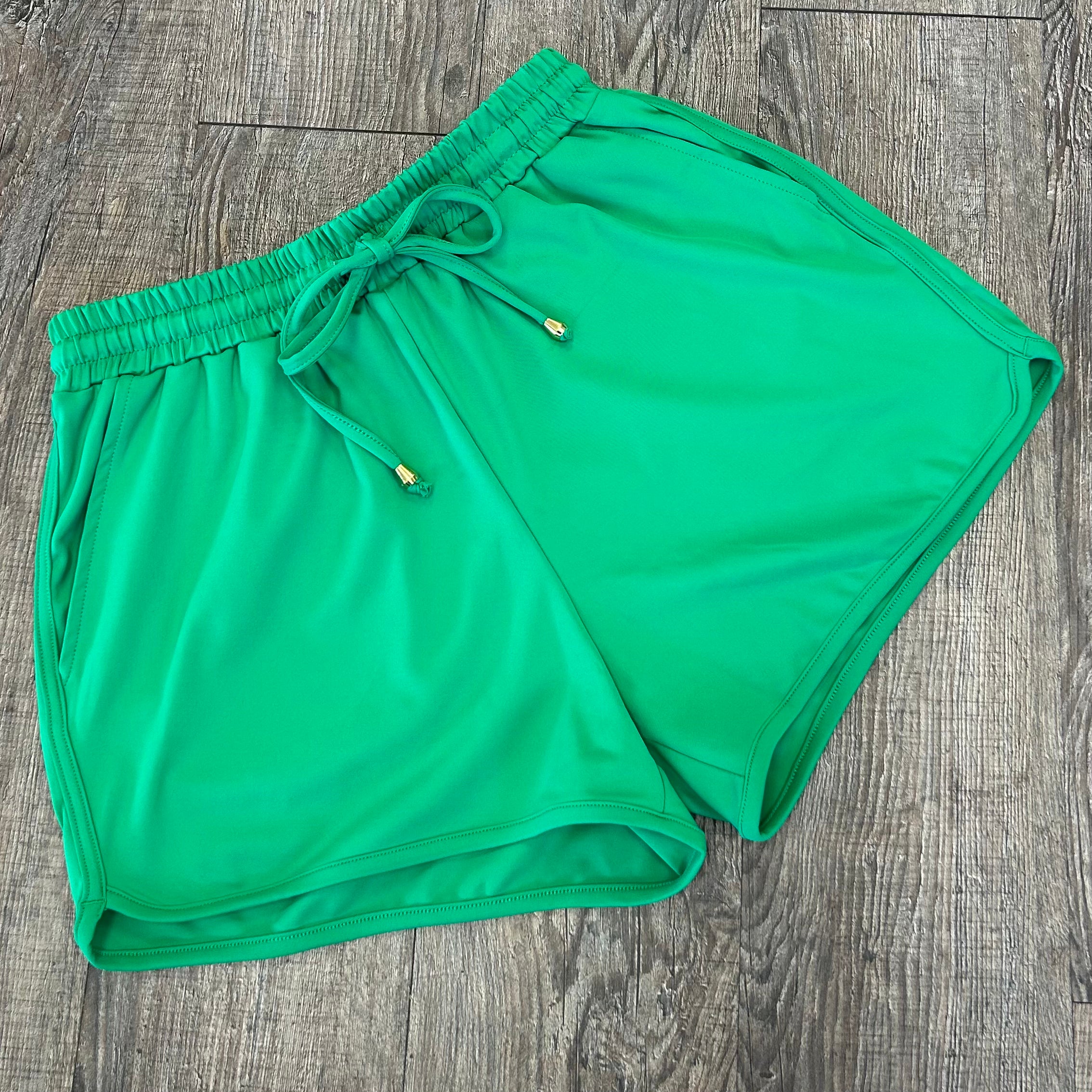 Kelly Green Drawstring Everyday Shorts