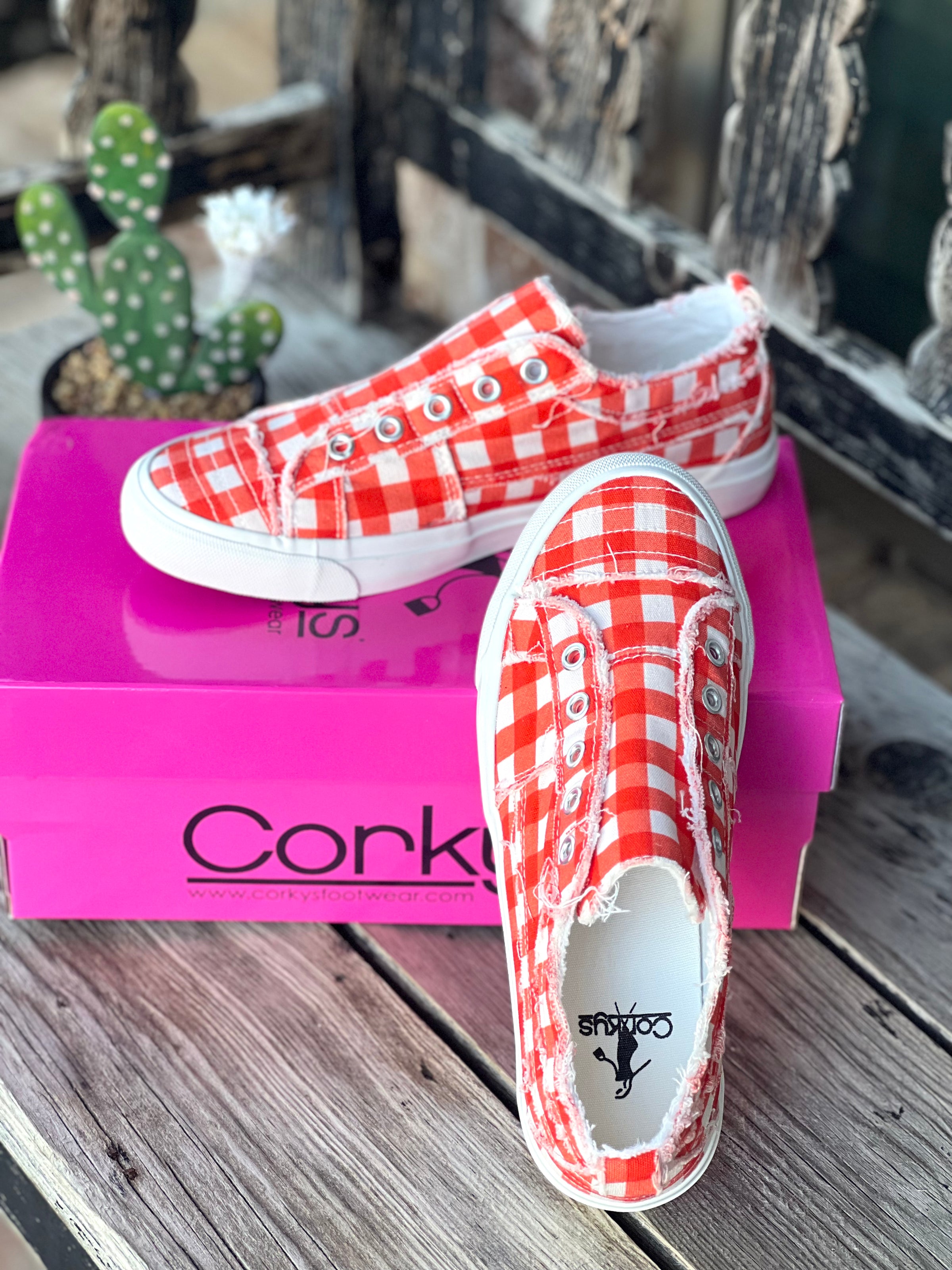 Corky’s Babalu Orange Gingham
