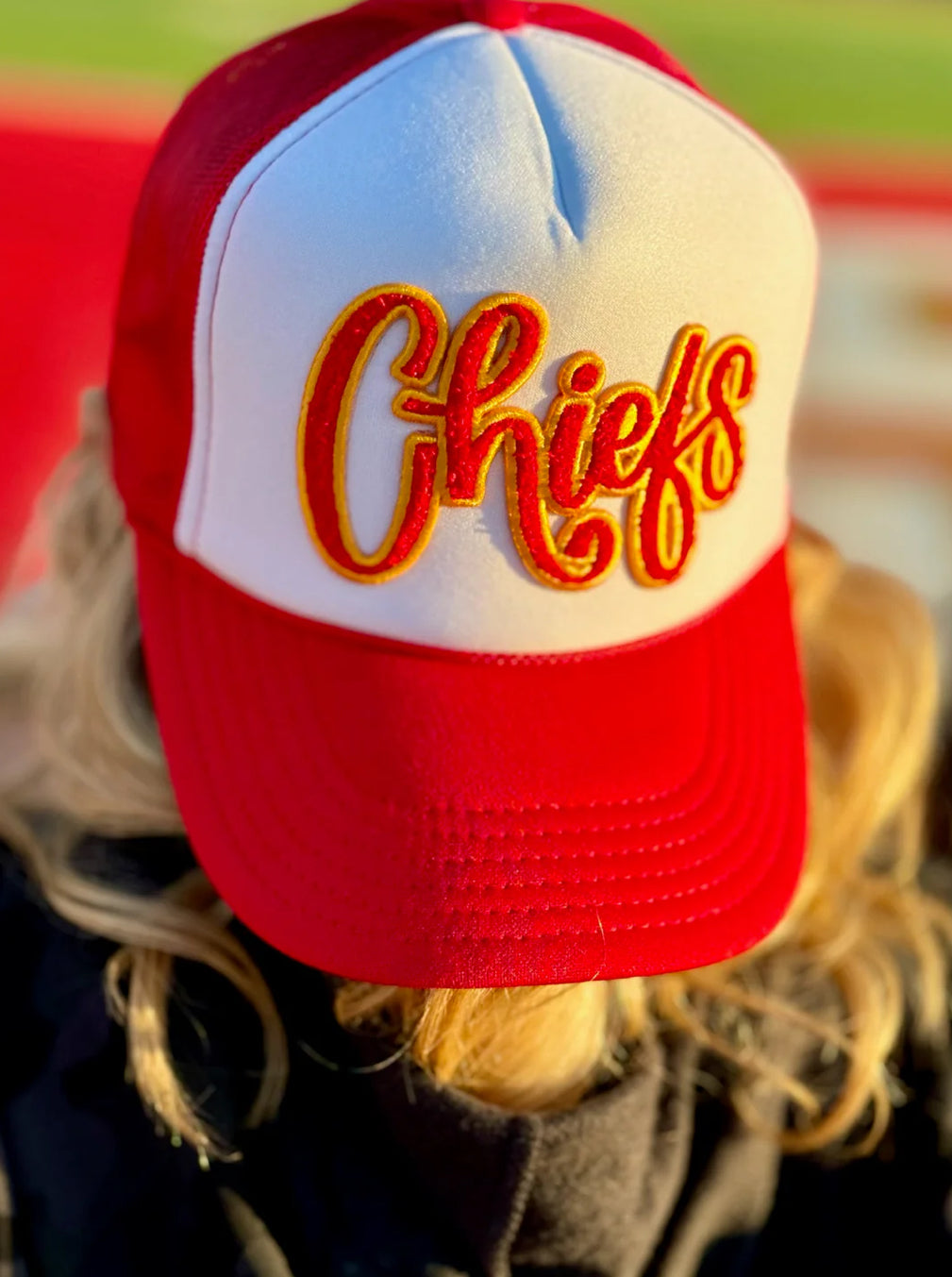 Red & Gold Chiefs Chenille Foam Hat