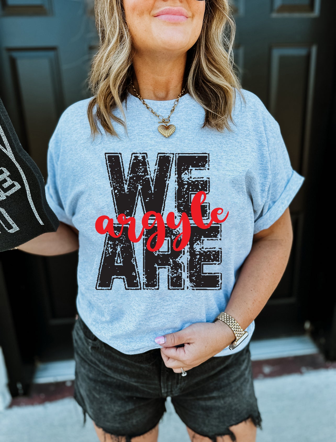 We are Argyle Distressed Tee
