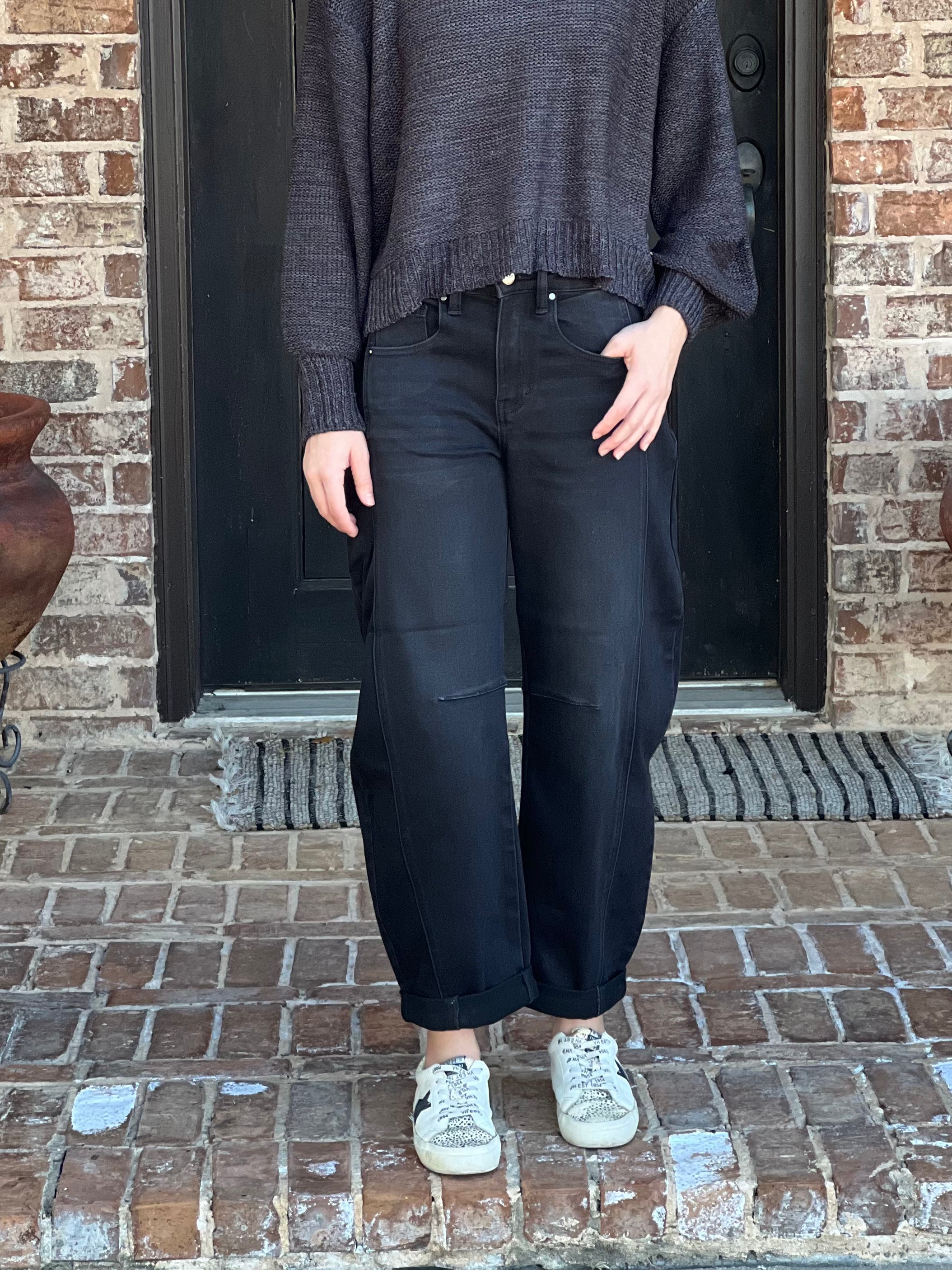 Risen | High Rise Crop Barrel Cuff Pants