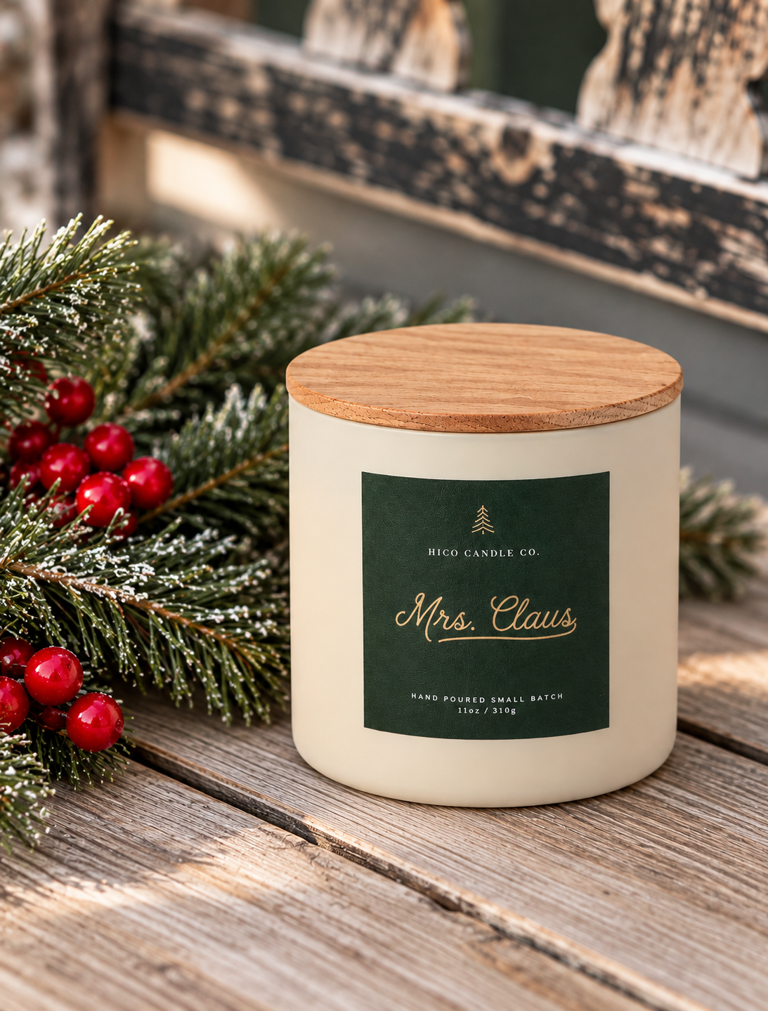 Mrs. Claus Holiday Soy Candle 14 oz | Apple, Pear, Cinnamon