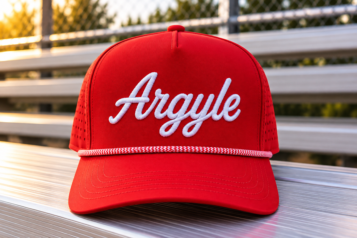 Argyle Embroidered Performance Rope Hats
