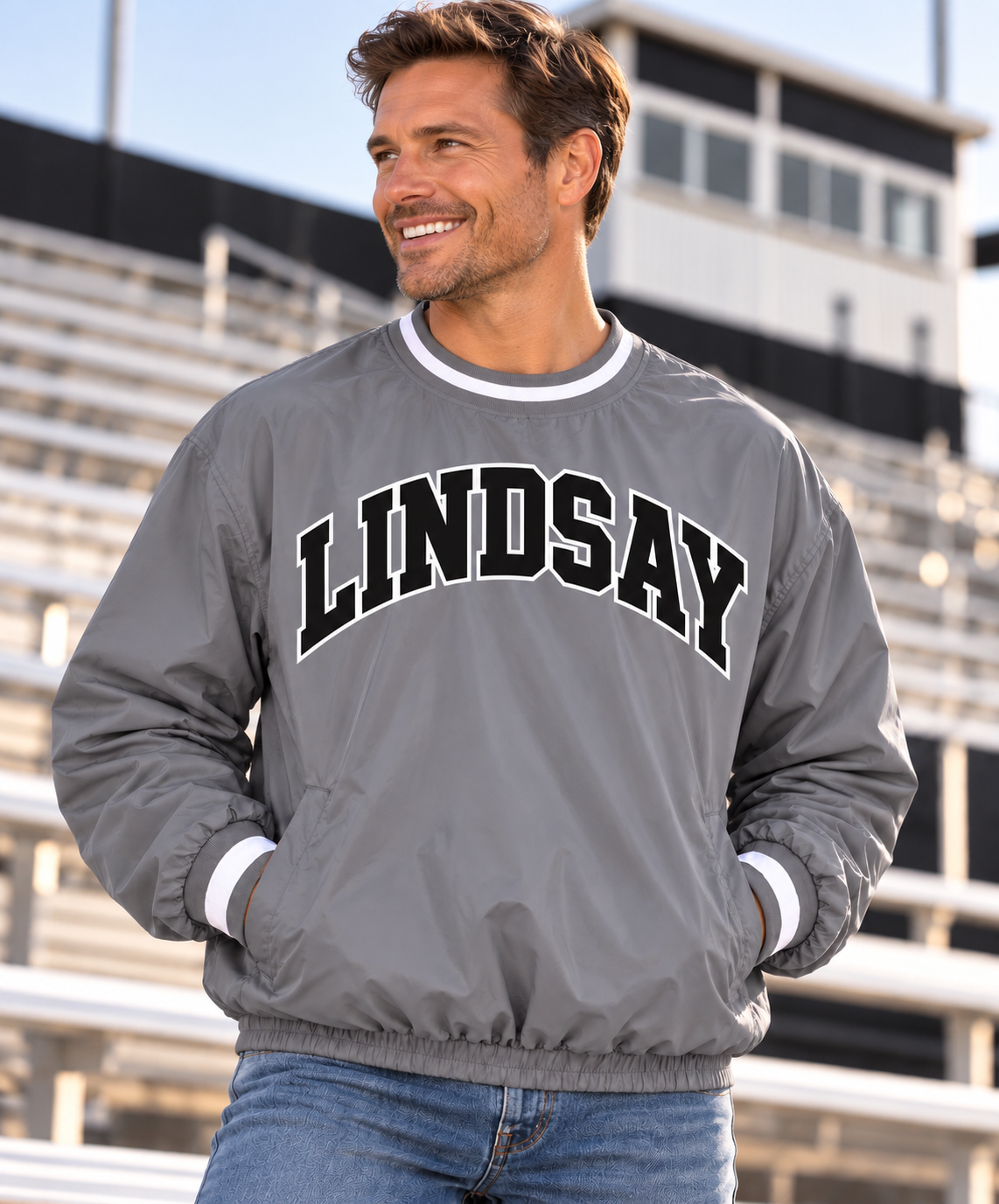 PREORDER | Lindsay Grey Lined Windbreaker Pullover