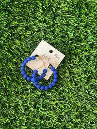 Royal Blue Matte Clay Ball Hoops