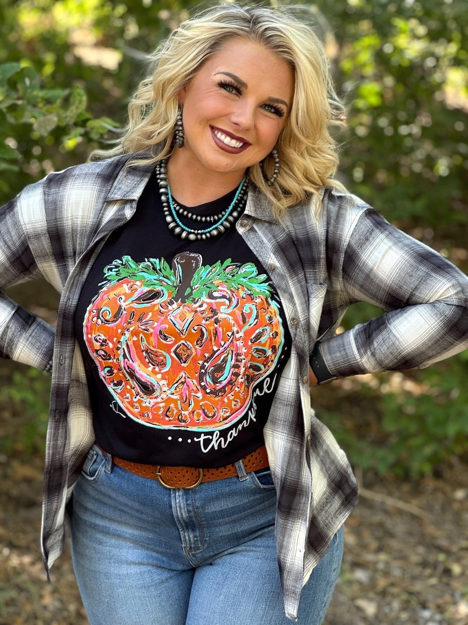 Stacie Black & White Flannel