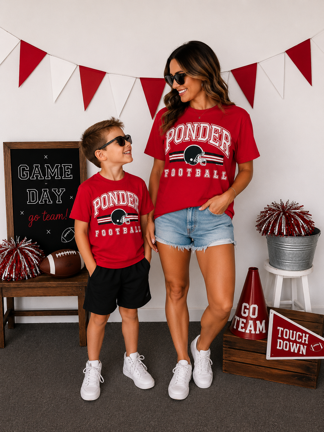 Vintage Ponder Football Helmet Tee