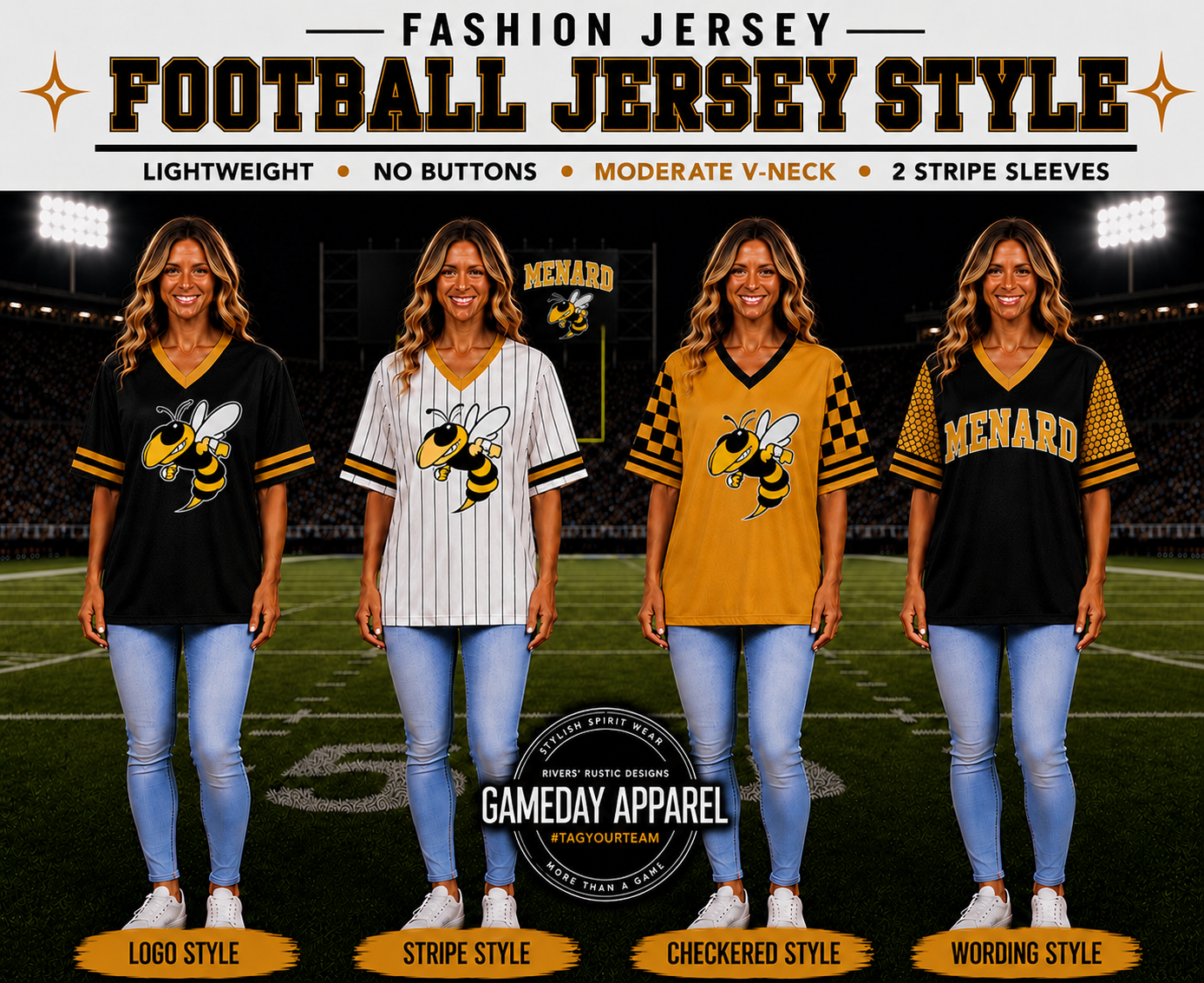 PREORDER | Menard Mixed Football Style Jerseys **ETA 4-6weeks