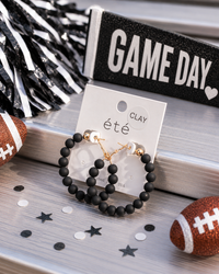 Black Matte Clay Ball Hoops