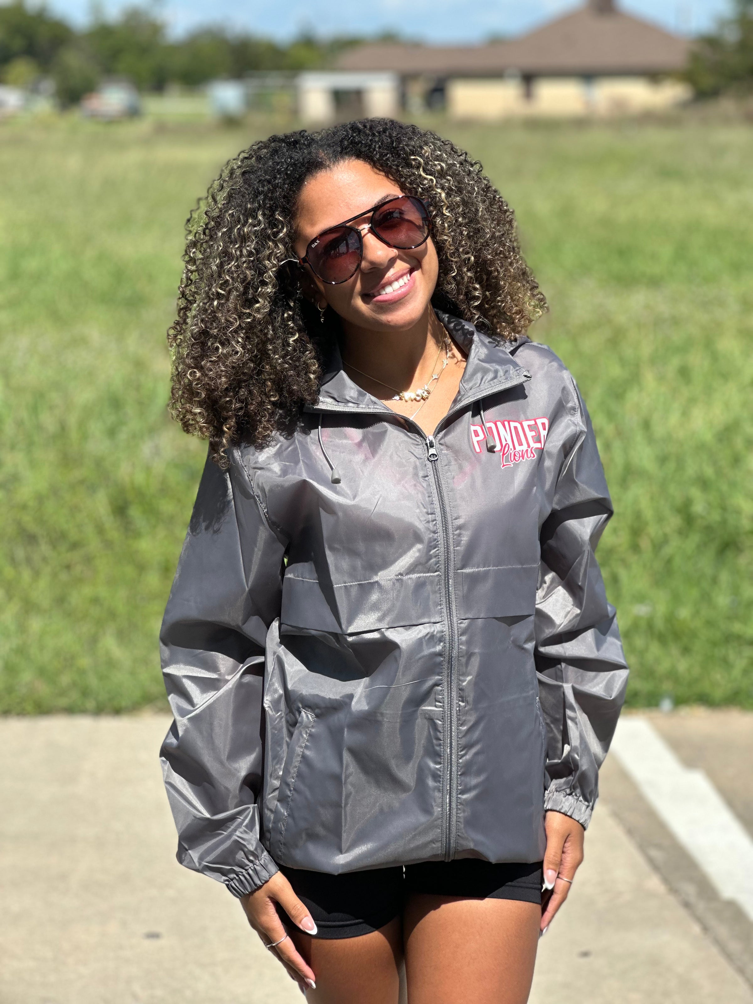 Ponder Lions Graphite Zip Windbreaker