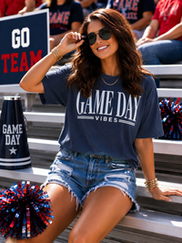Navy Game Day Vibes Tees