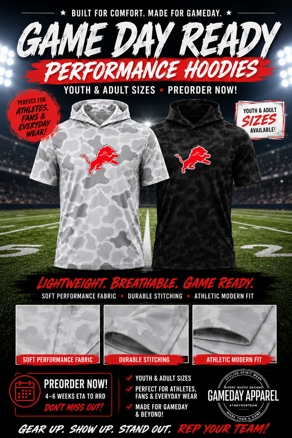 PREORDER | Lions Camo Performance Hoodie