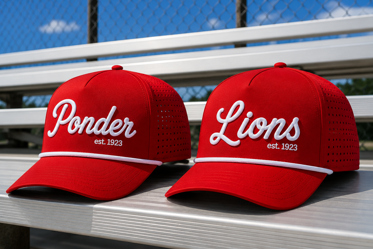 Red Embroidered Performance Rope Hat
