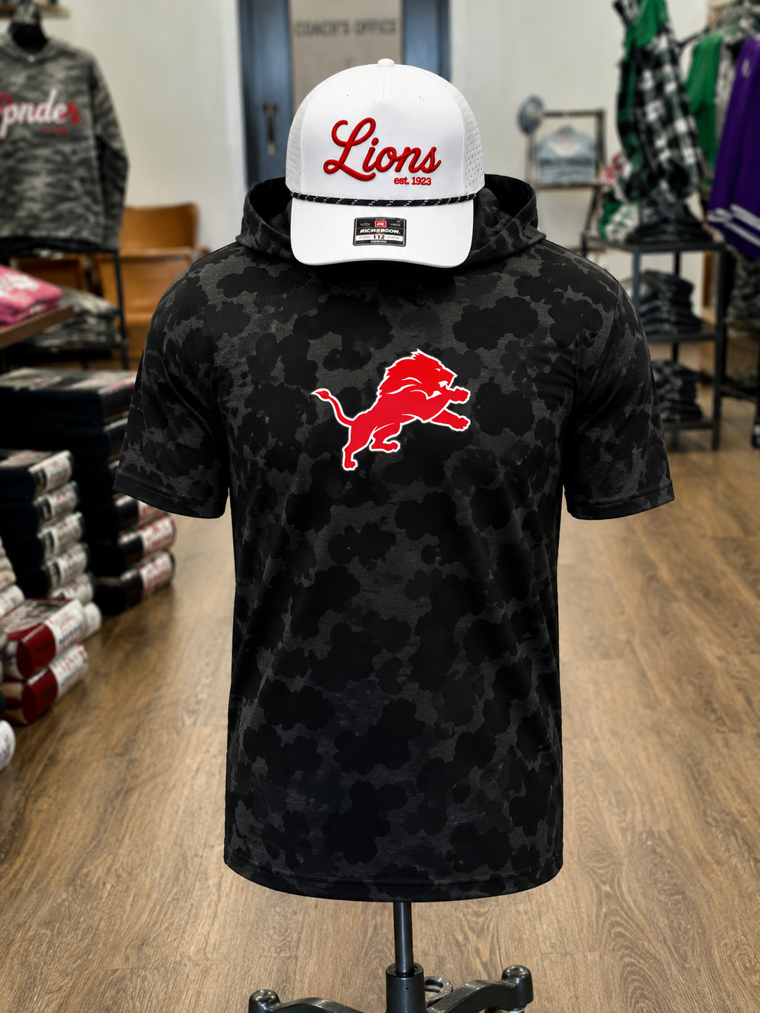 Lions Black Camo Performance Hoodie
