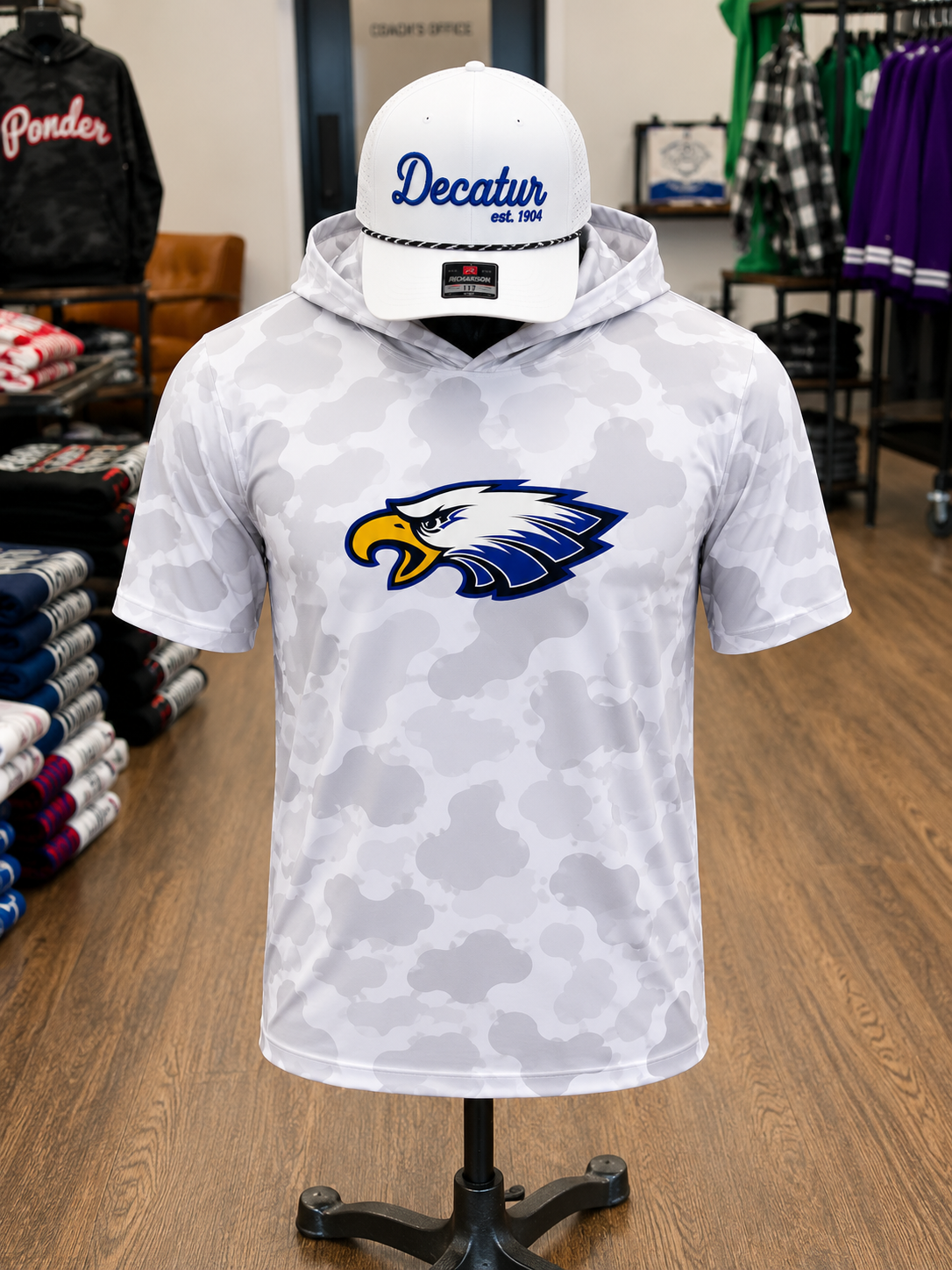 Blue Eagles White Camo Performance Hoodie
