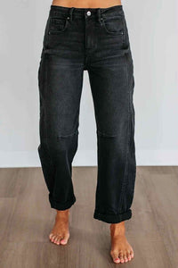 Risen | High Rise Crop Barrel Cuff Pants