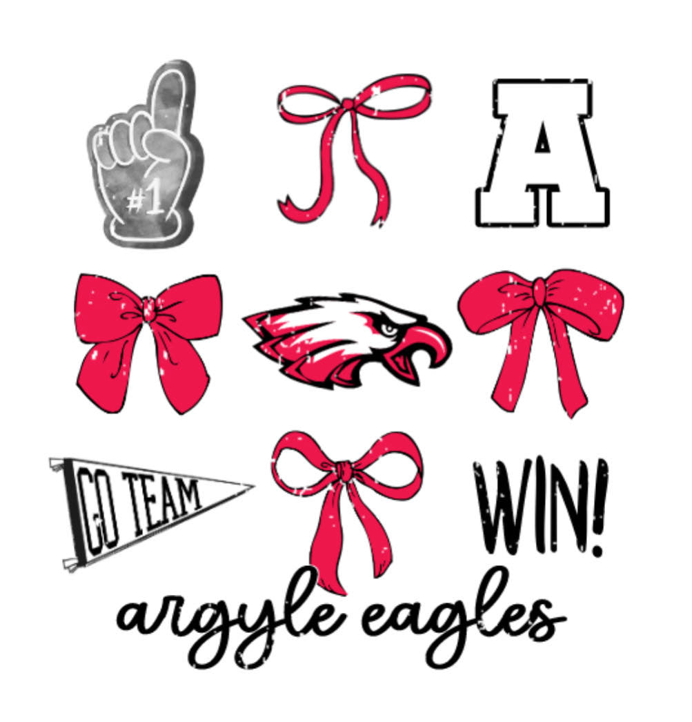 Argyle Eagles Gameday Bow Tee