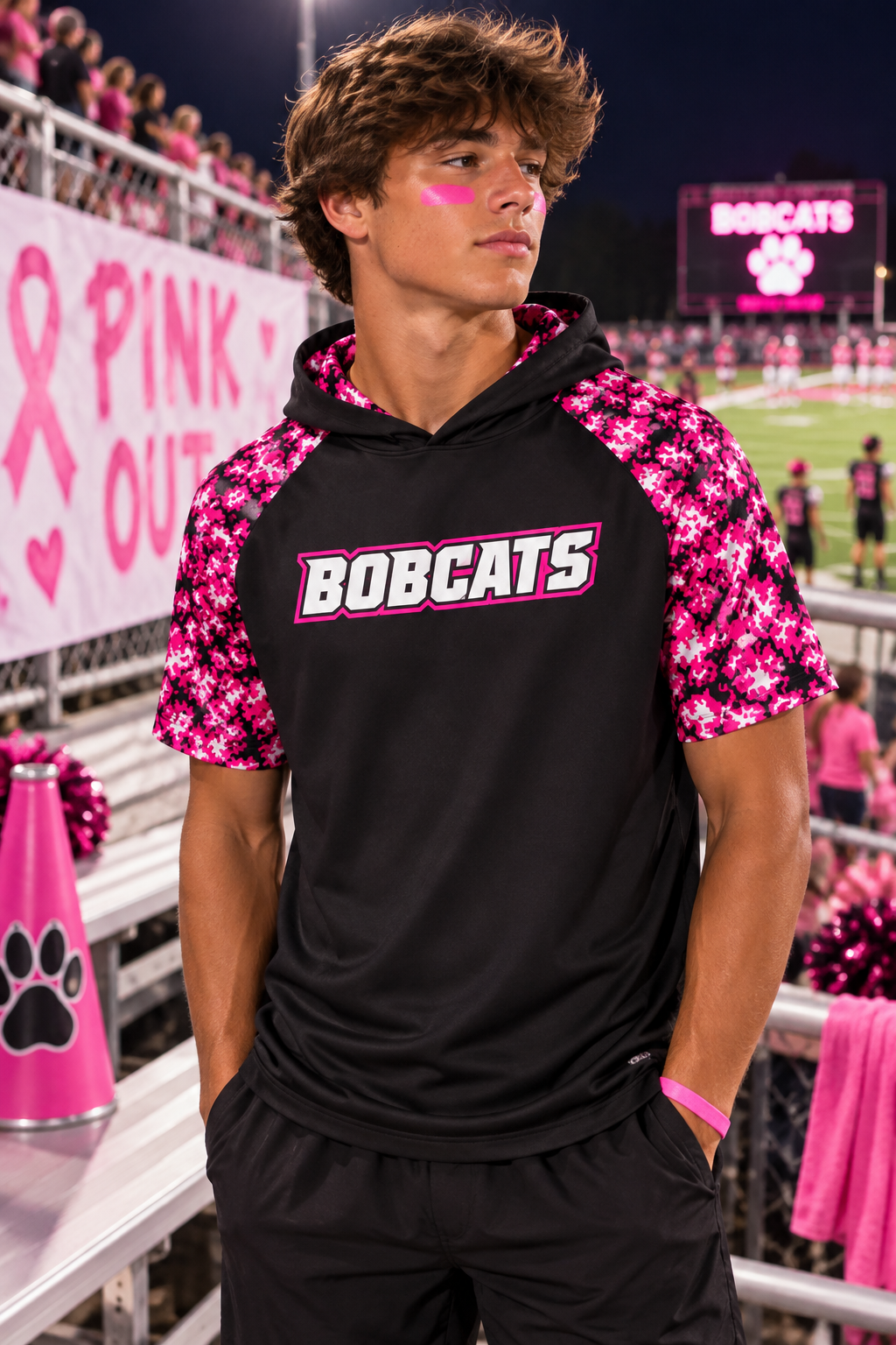 PREORDER | Bobcats Pink Digital Camo Performance Hoodie