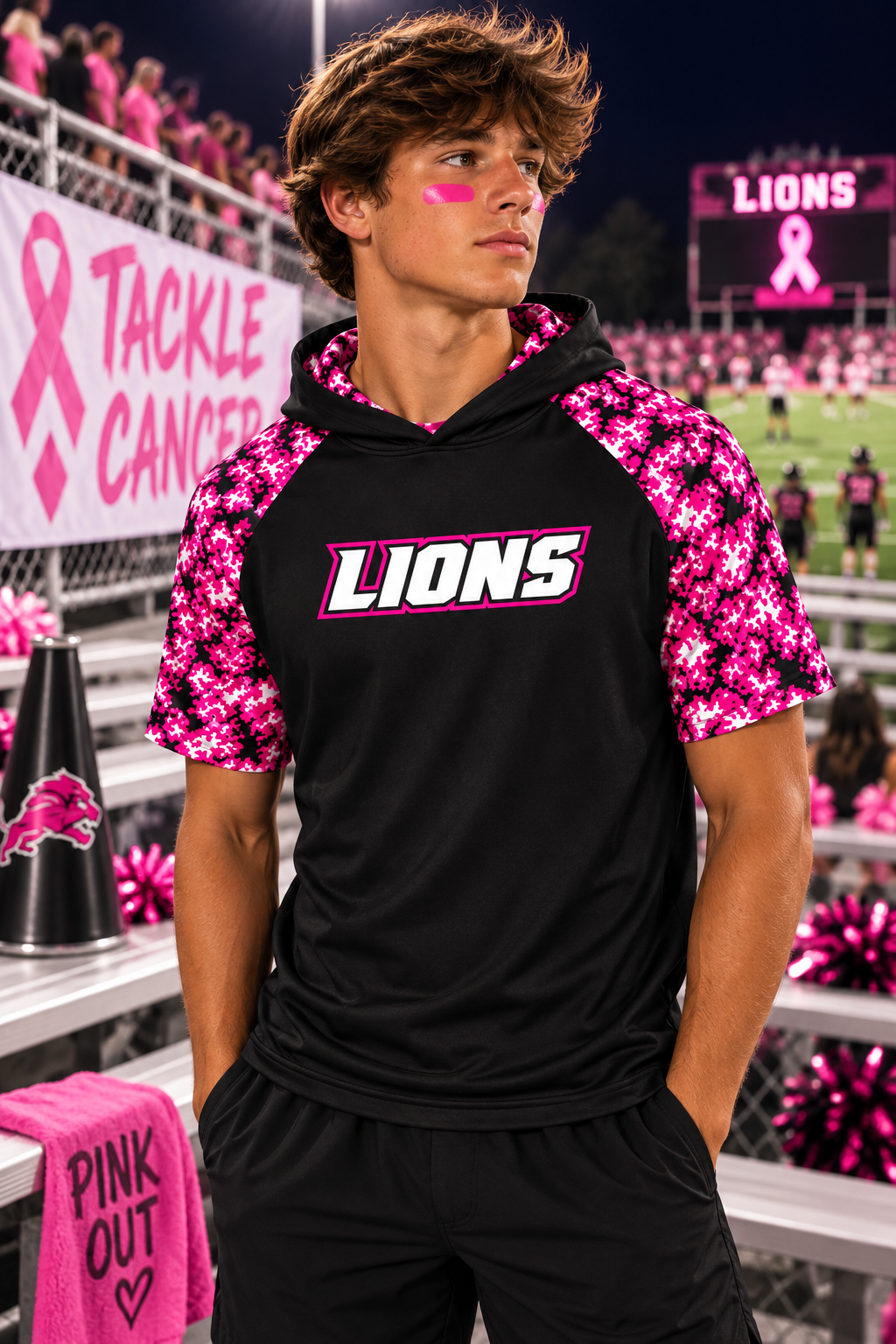 PREORDER | Lions Pink Digital Camo Performance Hoodie