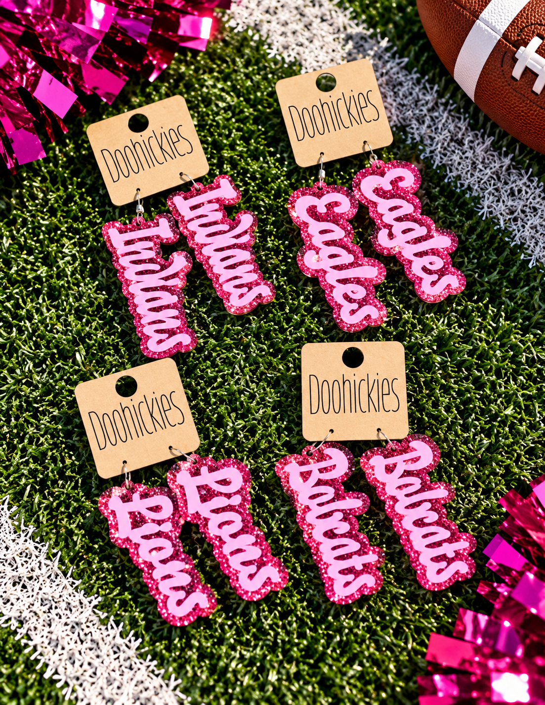 2.75” Pink Out Mascot Earrings