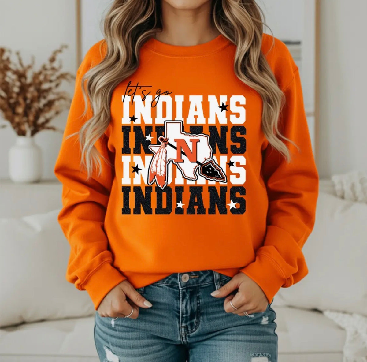 PREORDER | Let’s Go Indians Stacked Sweatshirt