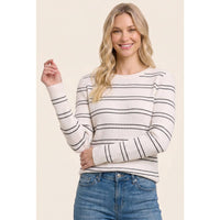 Ivory Ribbed Striped Inner Sweater