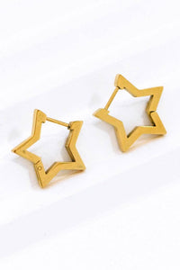 18K Gold Plated Waterproof Stainless Steel Hoop Earrings