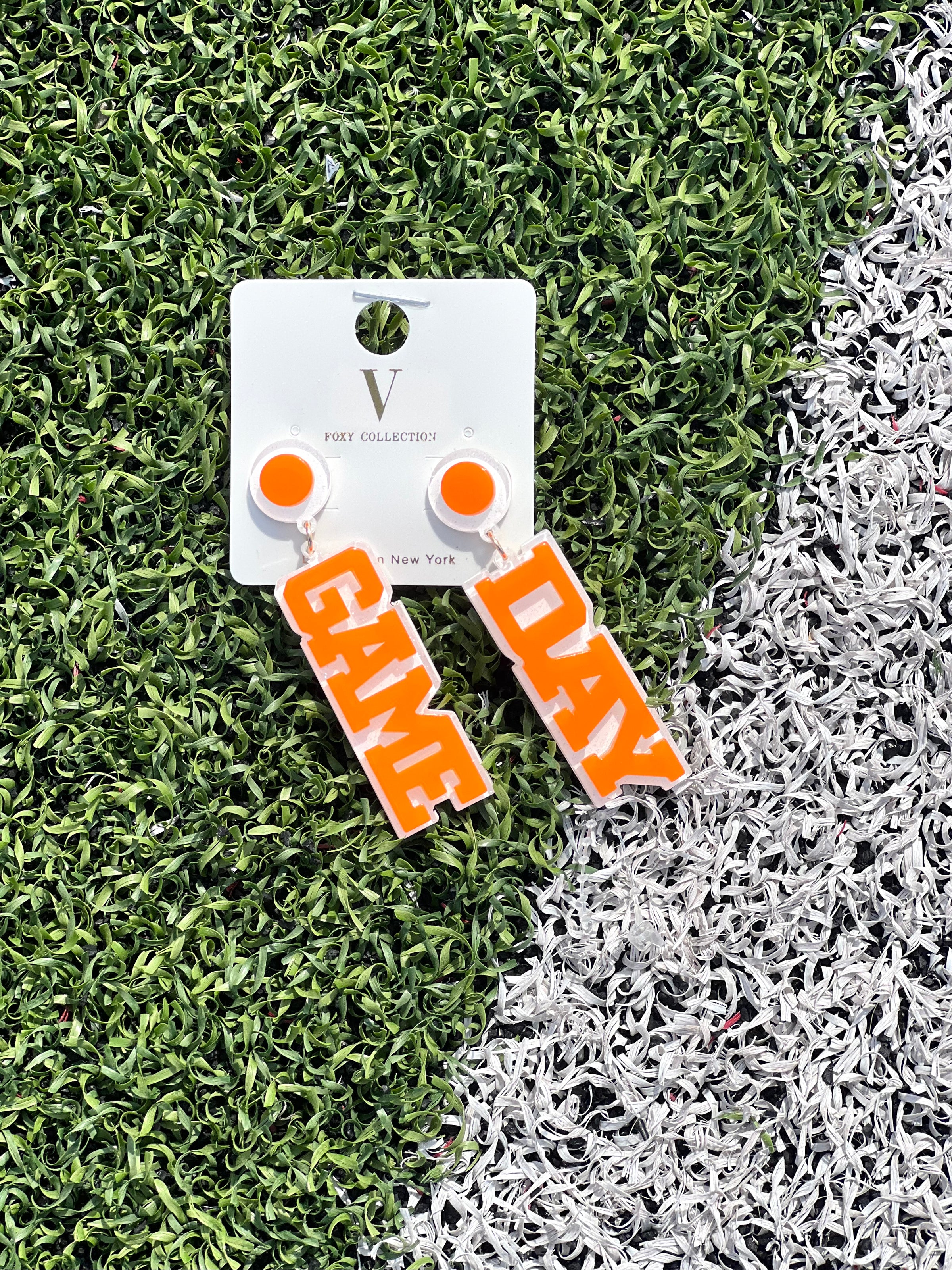 Orange Game Day Acrylic Earrings