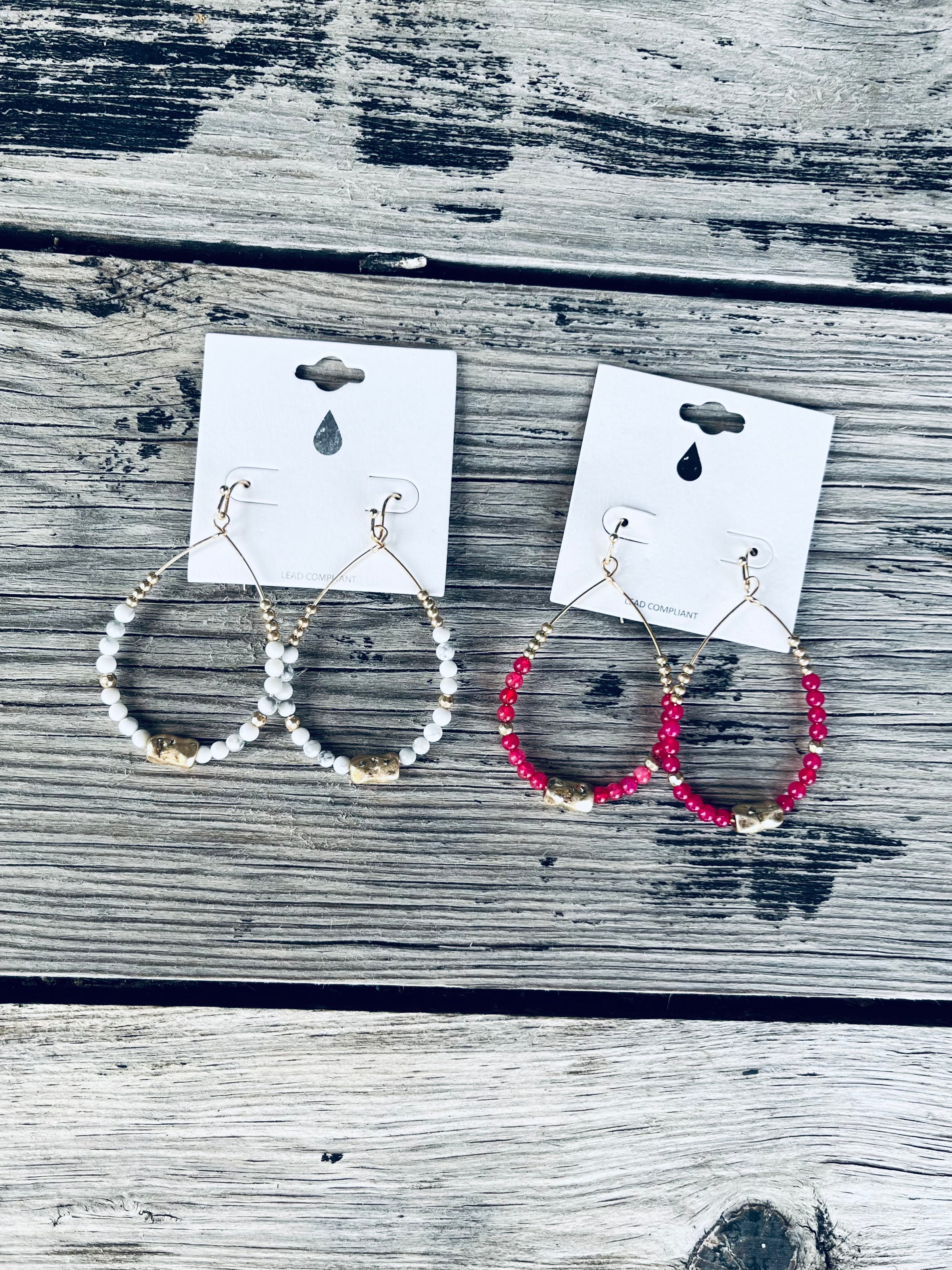 Hope Stamped Bead Teardrops