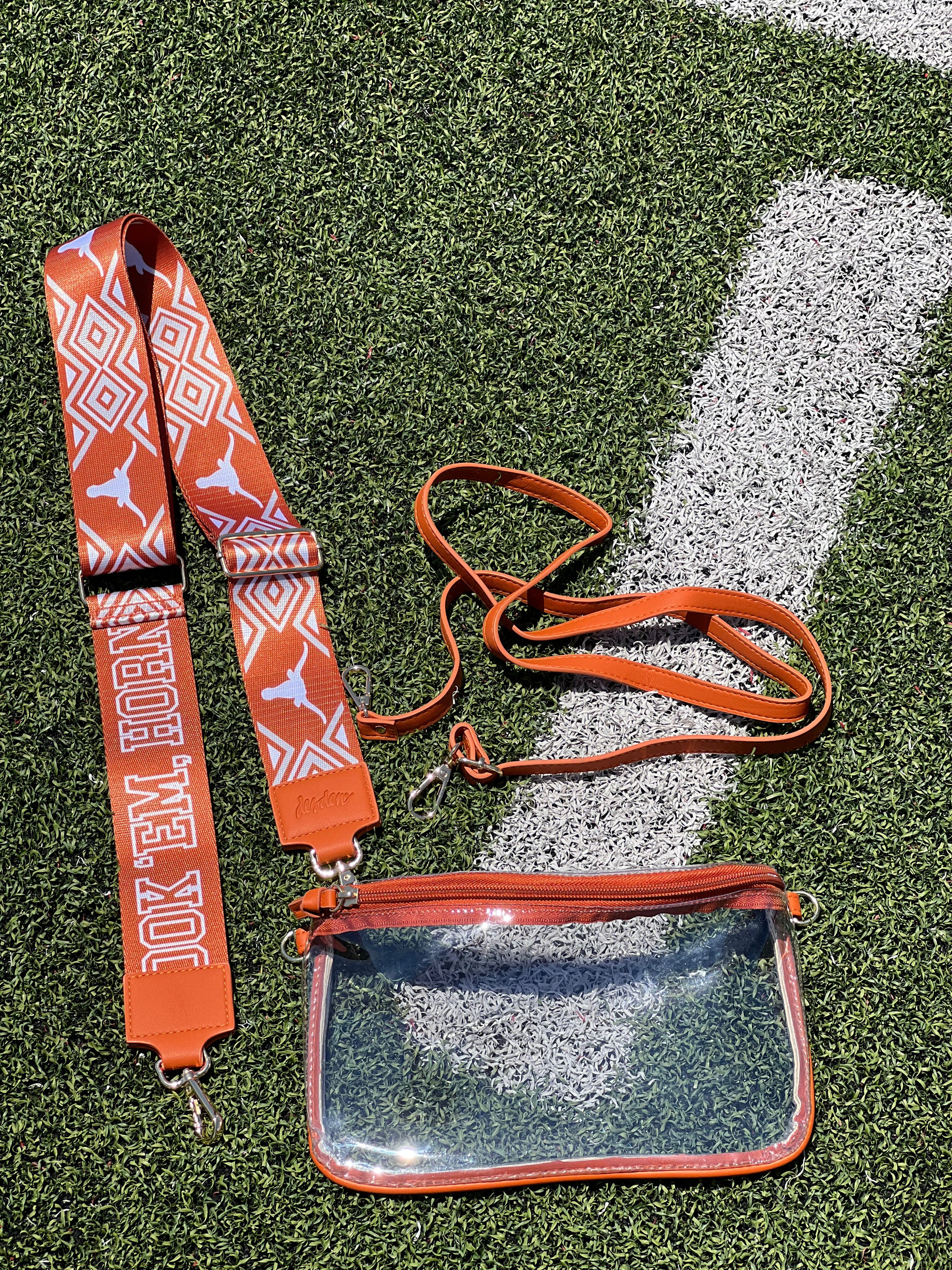 Texas Lexi Clear Purse w/ Patterned Shoulder Strap