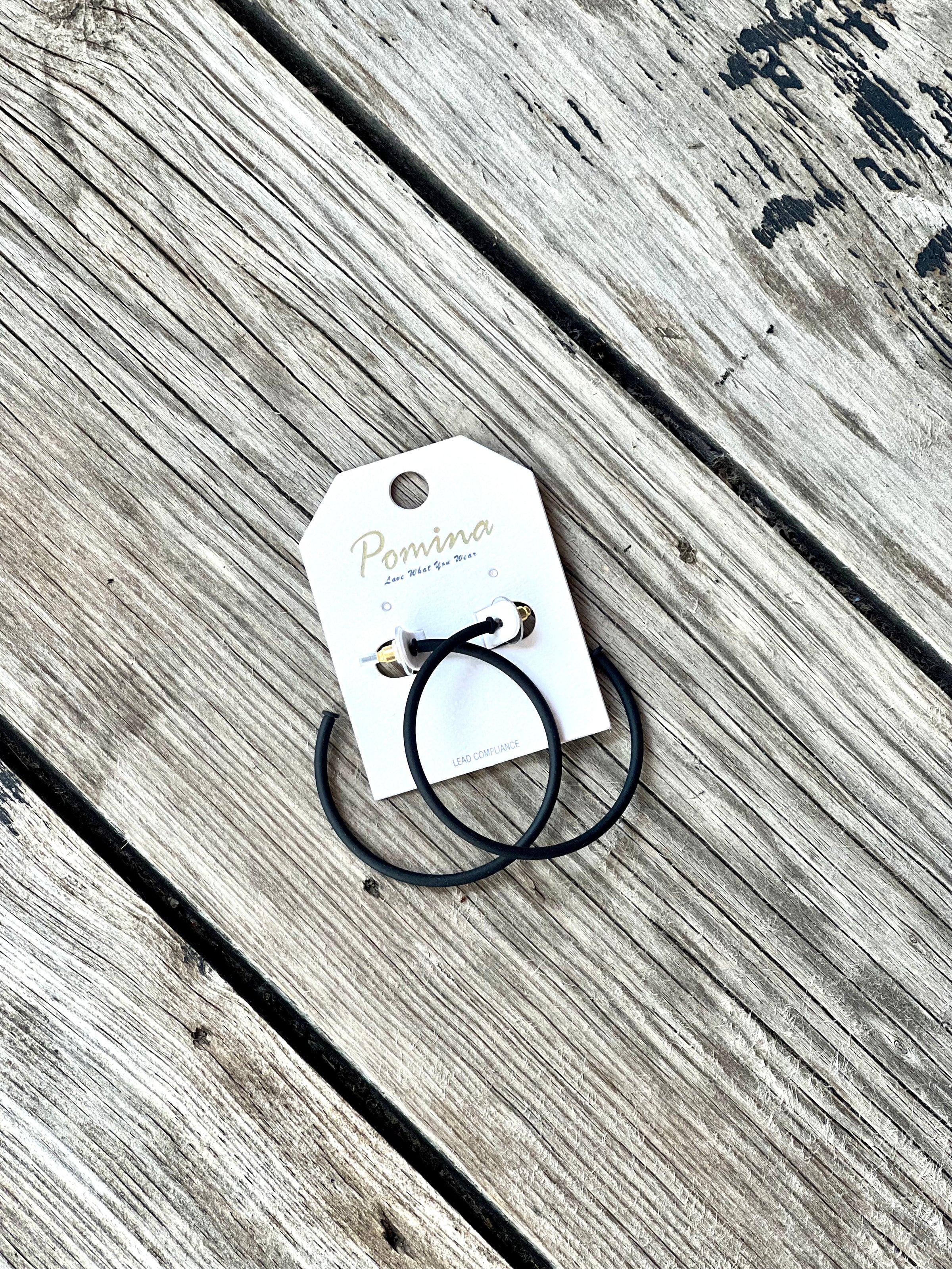 Black Matte Diva Hoops