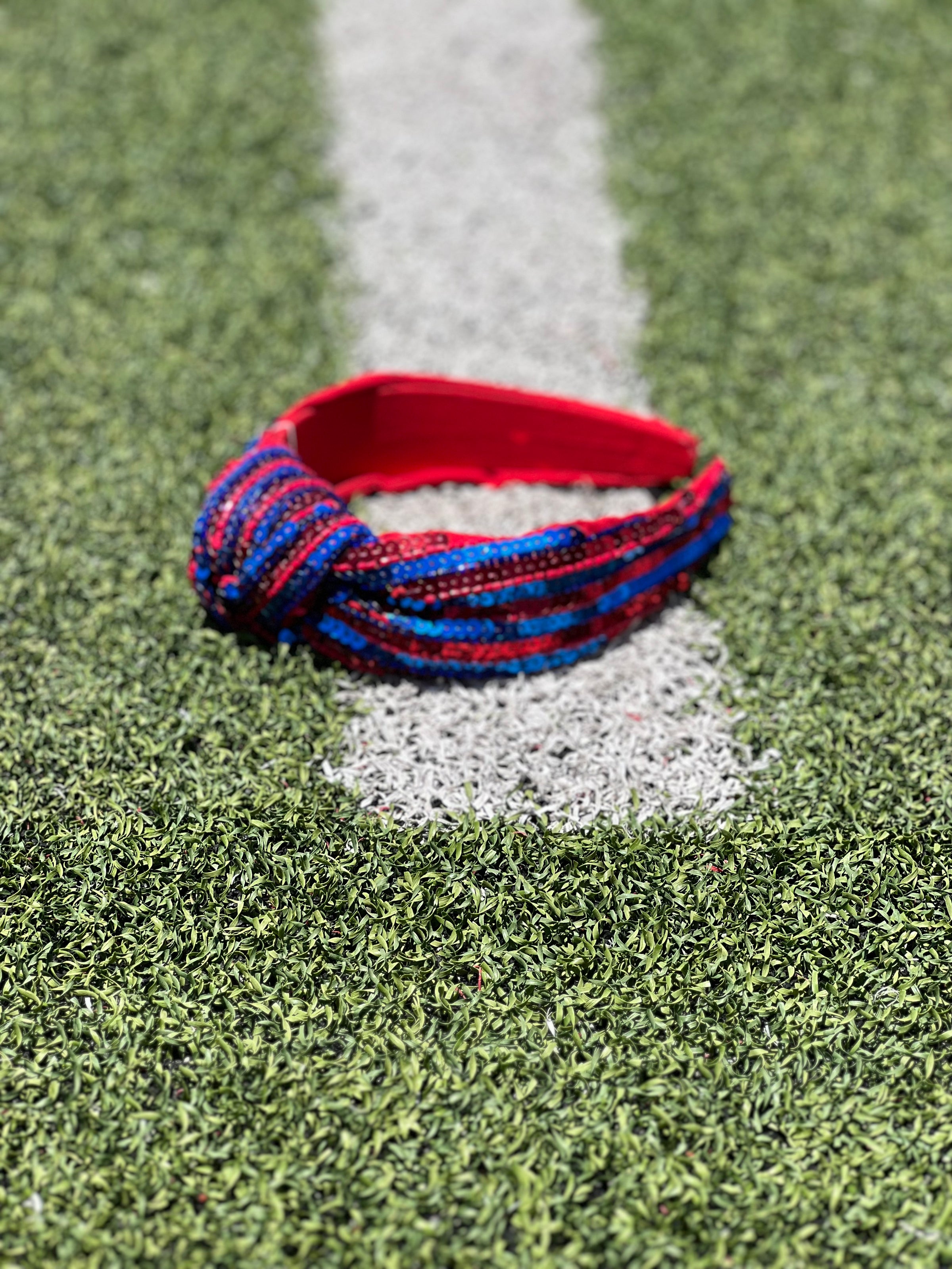 Red & Navy Sequin Headband