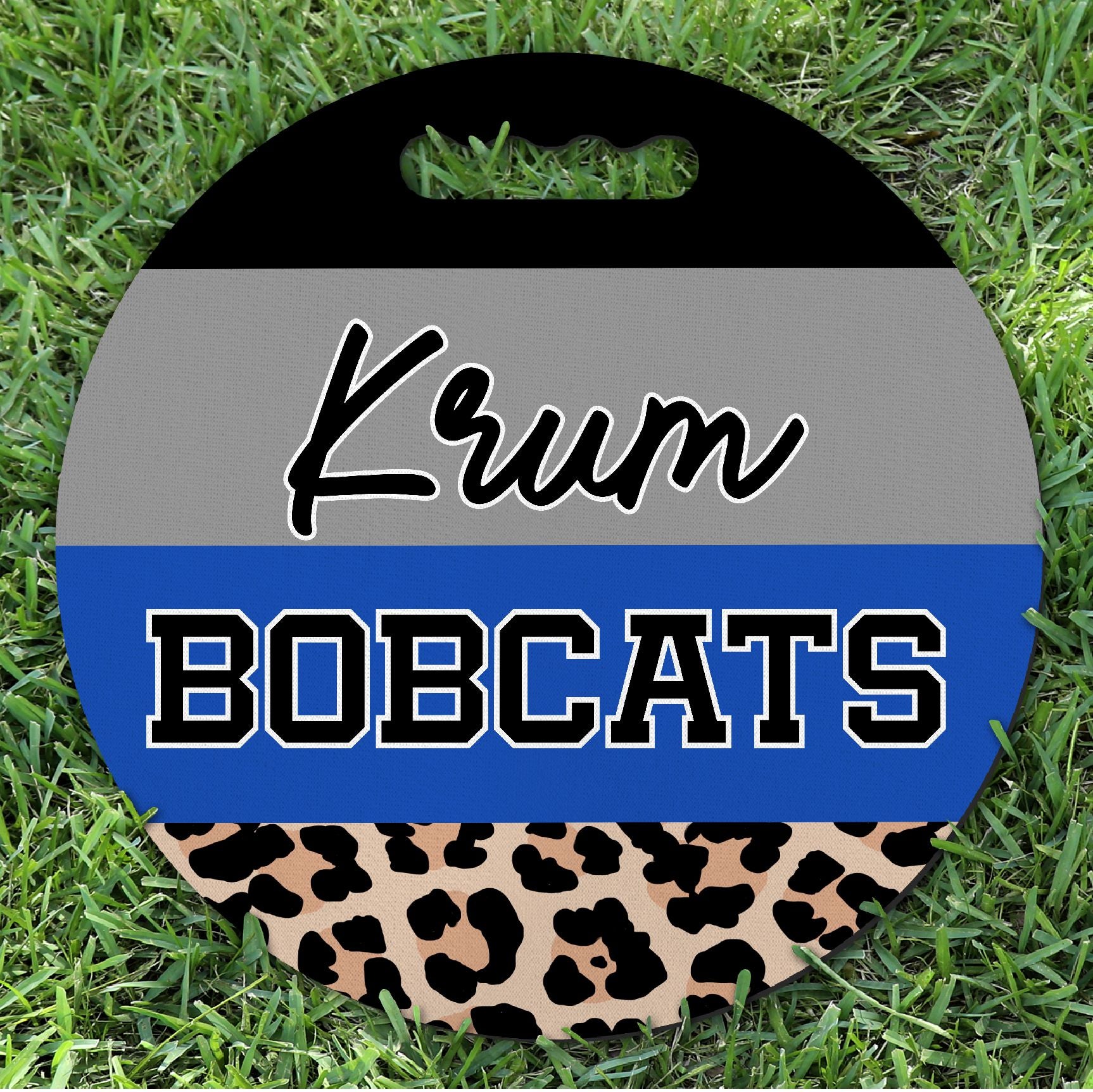 Krum Bobcats Leo Stripes Neoprene Stadium Cushion