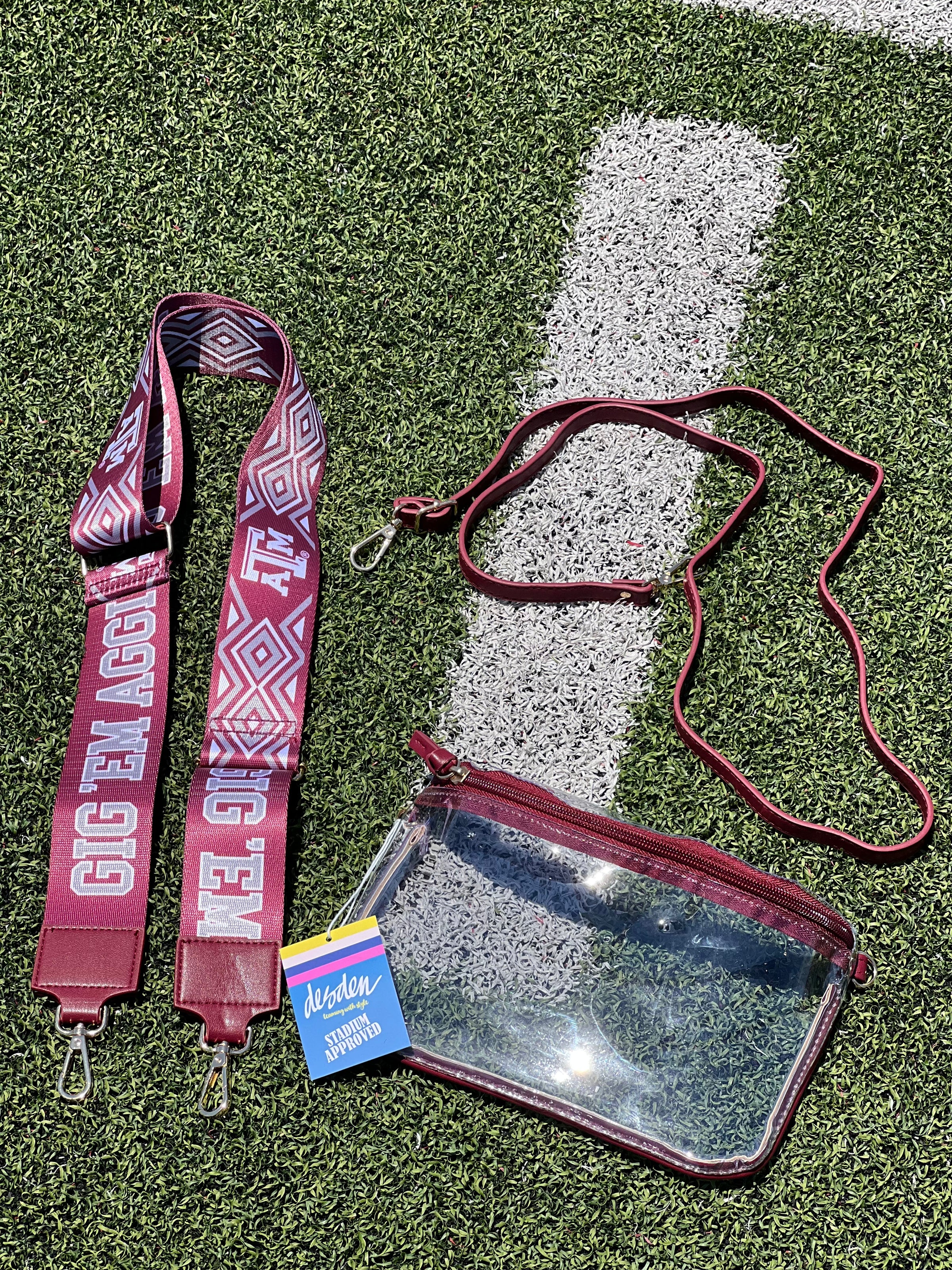 Texas A&M Lexi Clear Purse w/ Patterned Shoulder Strap