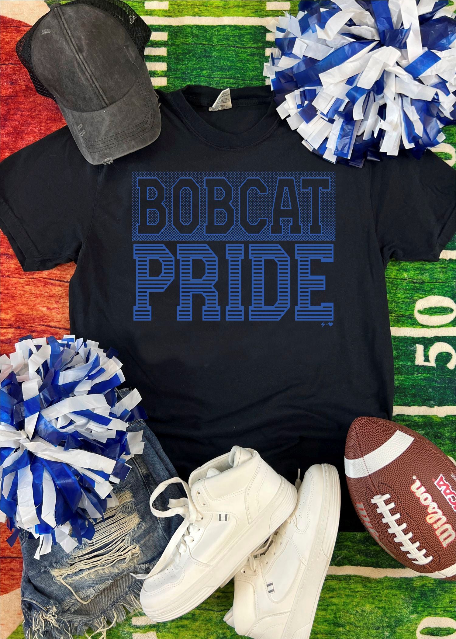 Halftone Bobcat Pride Custom Tee