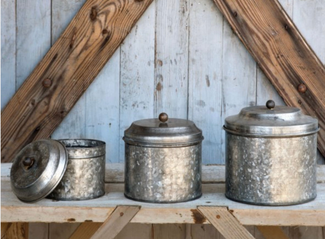 Galvanized Canister Set