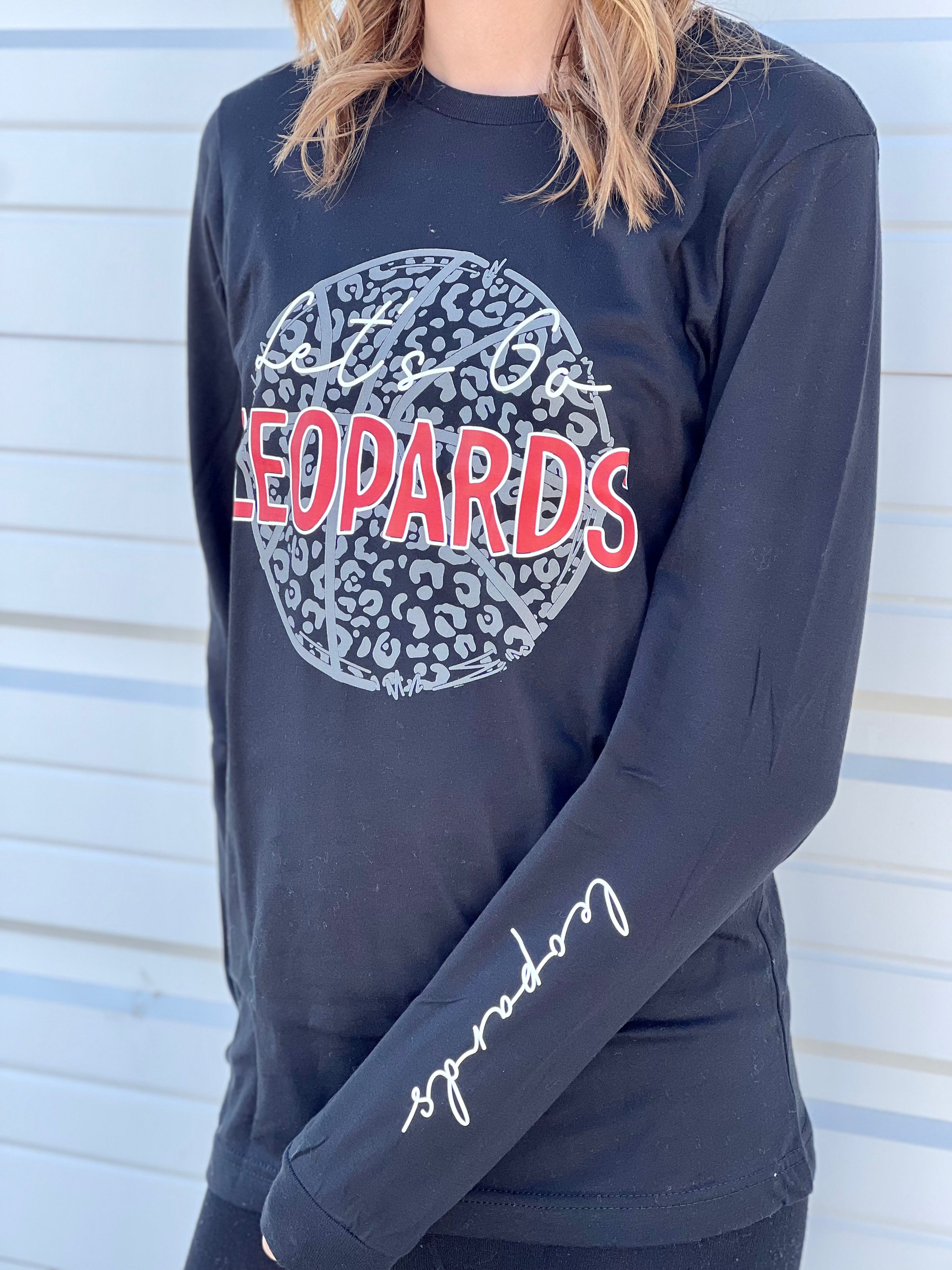 Let’s Go Leopards BBall Long Sleeve Print Tee