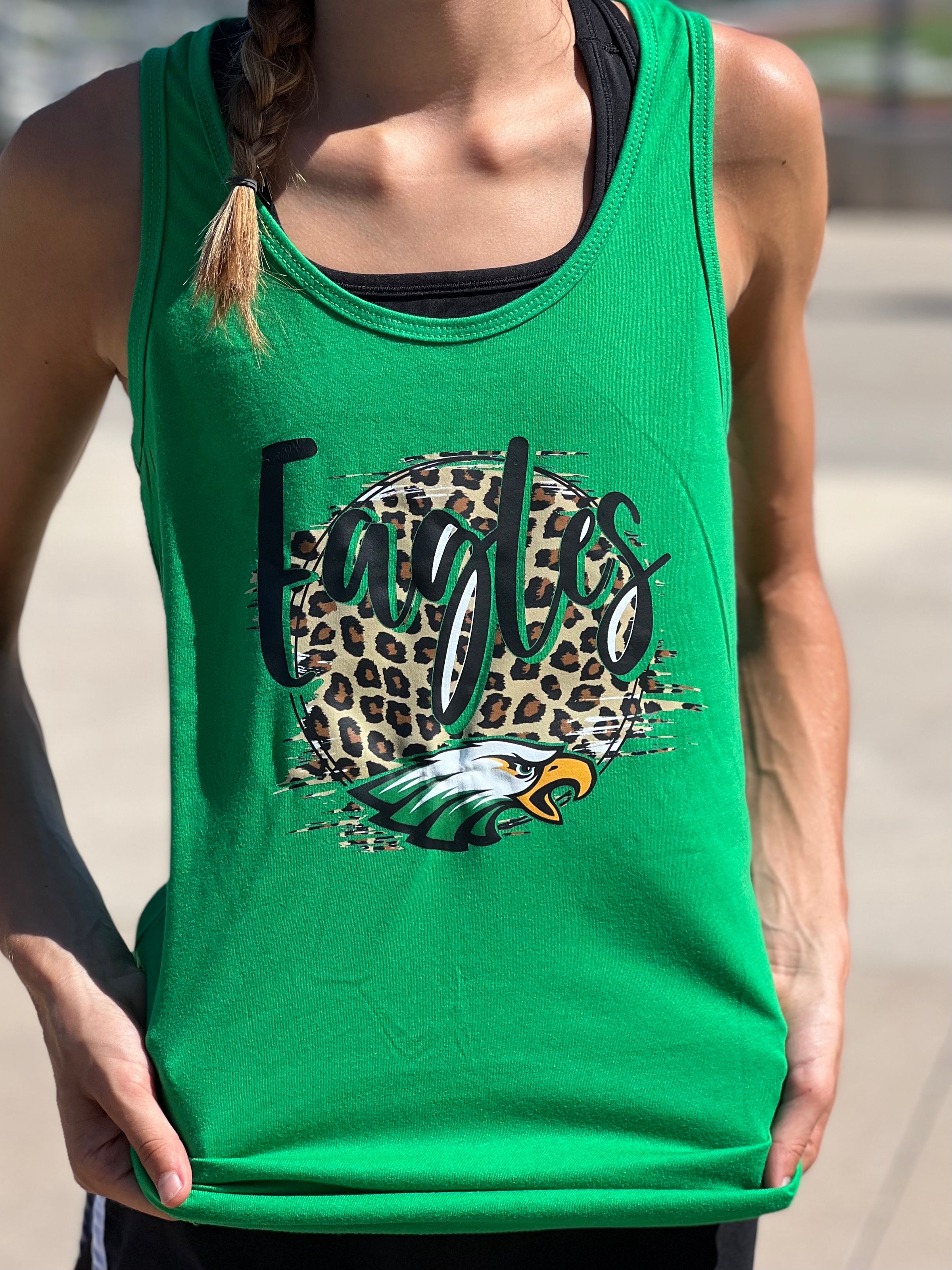 Green Eagles Leopard Mascot Tank