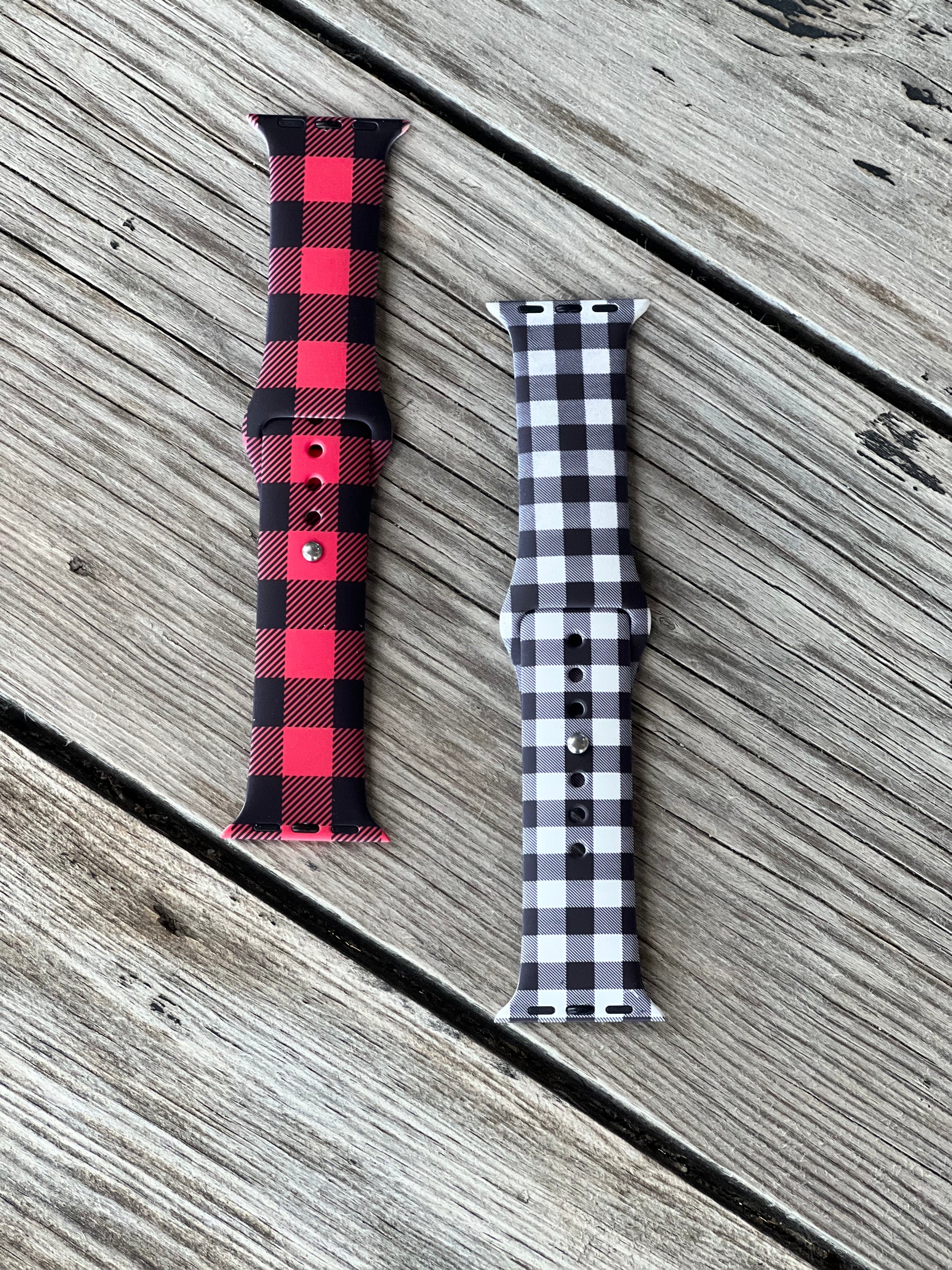 Buffalo Plaid Silicone Smart Watch Band