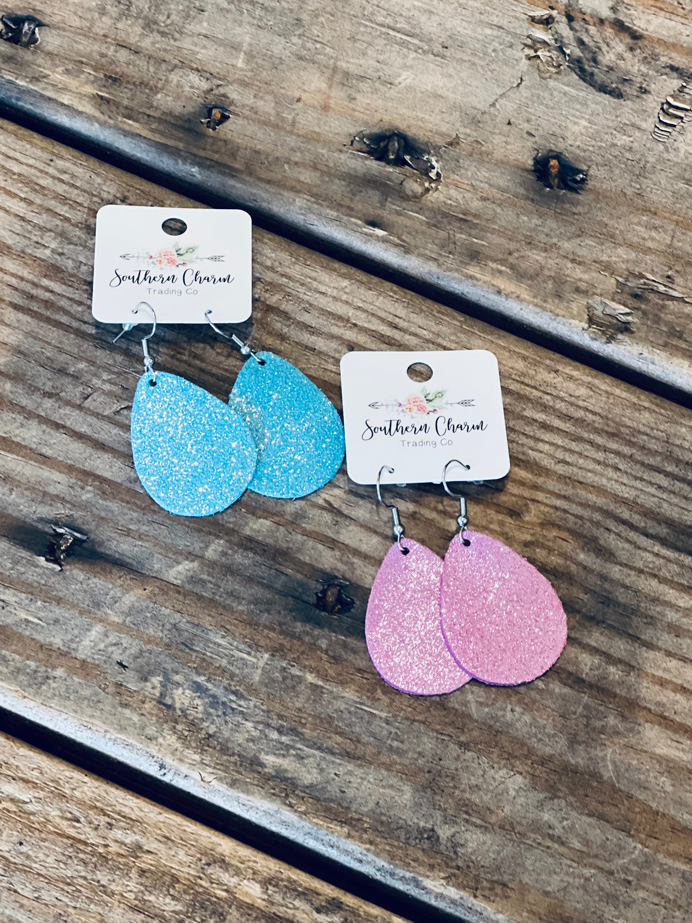 Pastel Glitter Teardrops