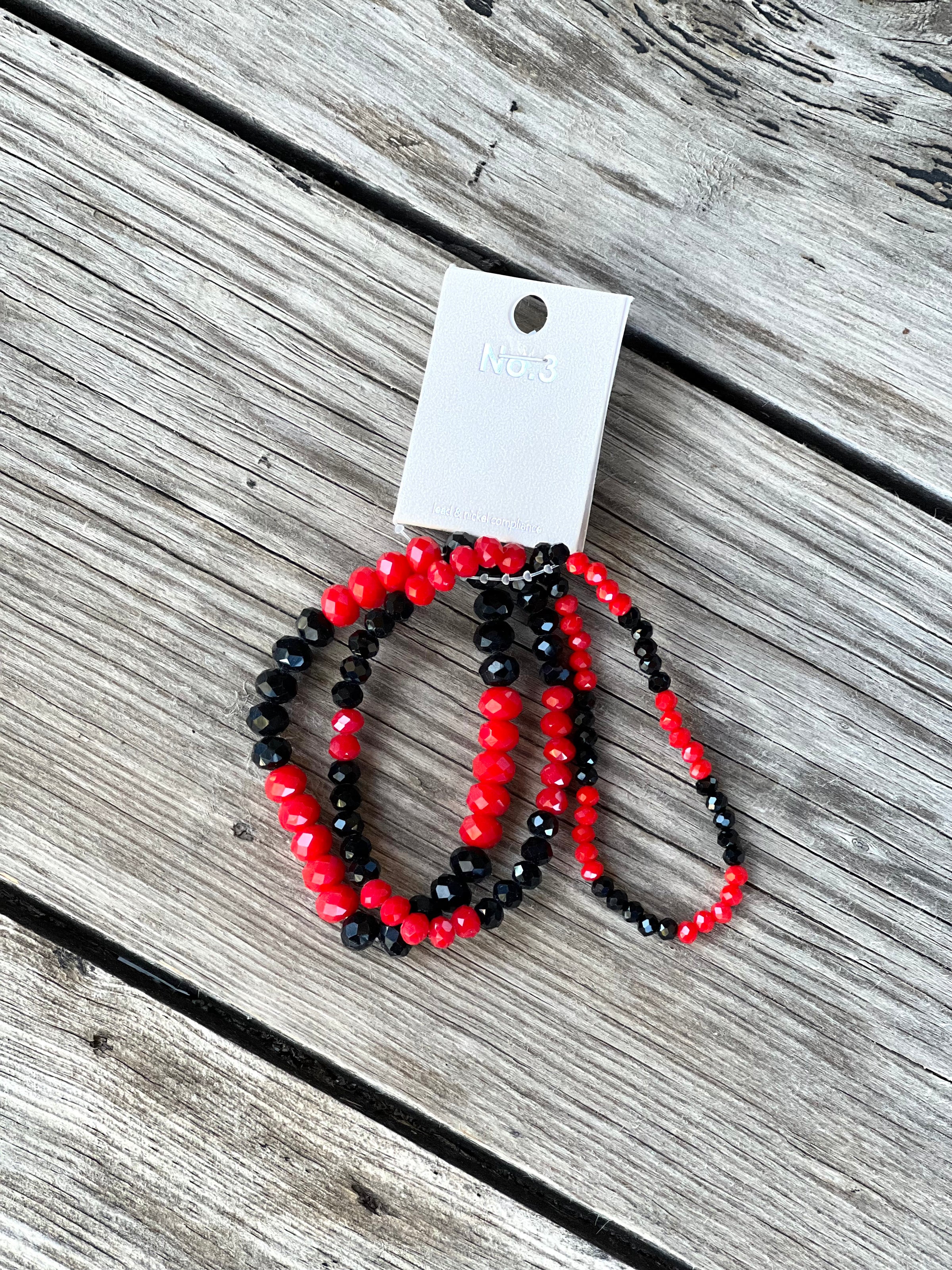 Red & Black Mini Spirit Stack Bracelets