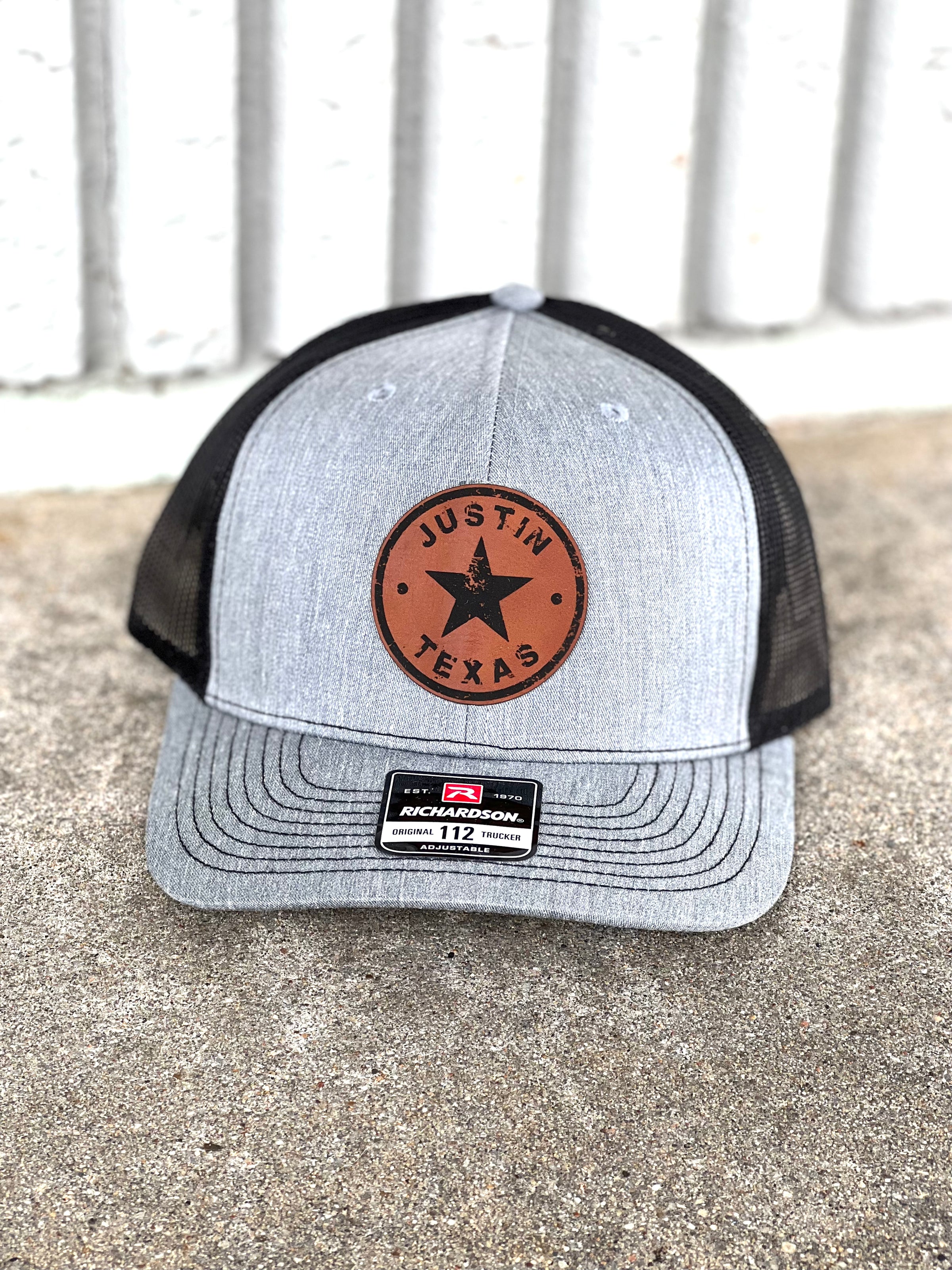 Justin Texas Star Leather Patch Hat