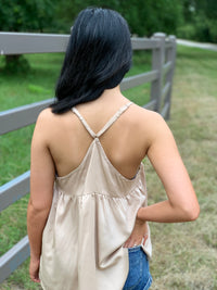 Champagne Razorback Flowy Tank