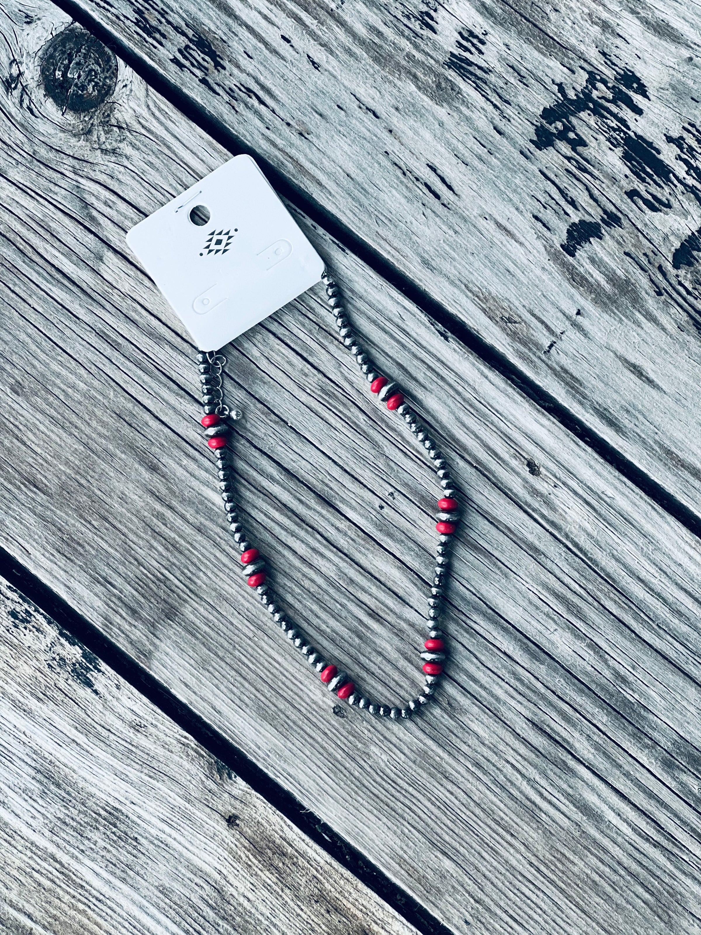 Matte Red Shortie Necklace
