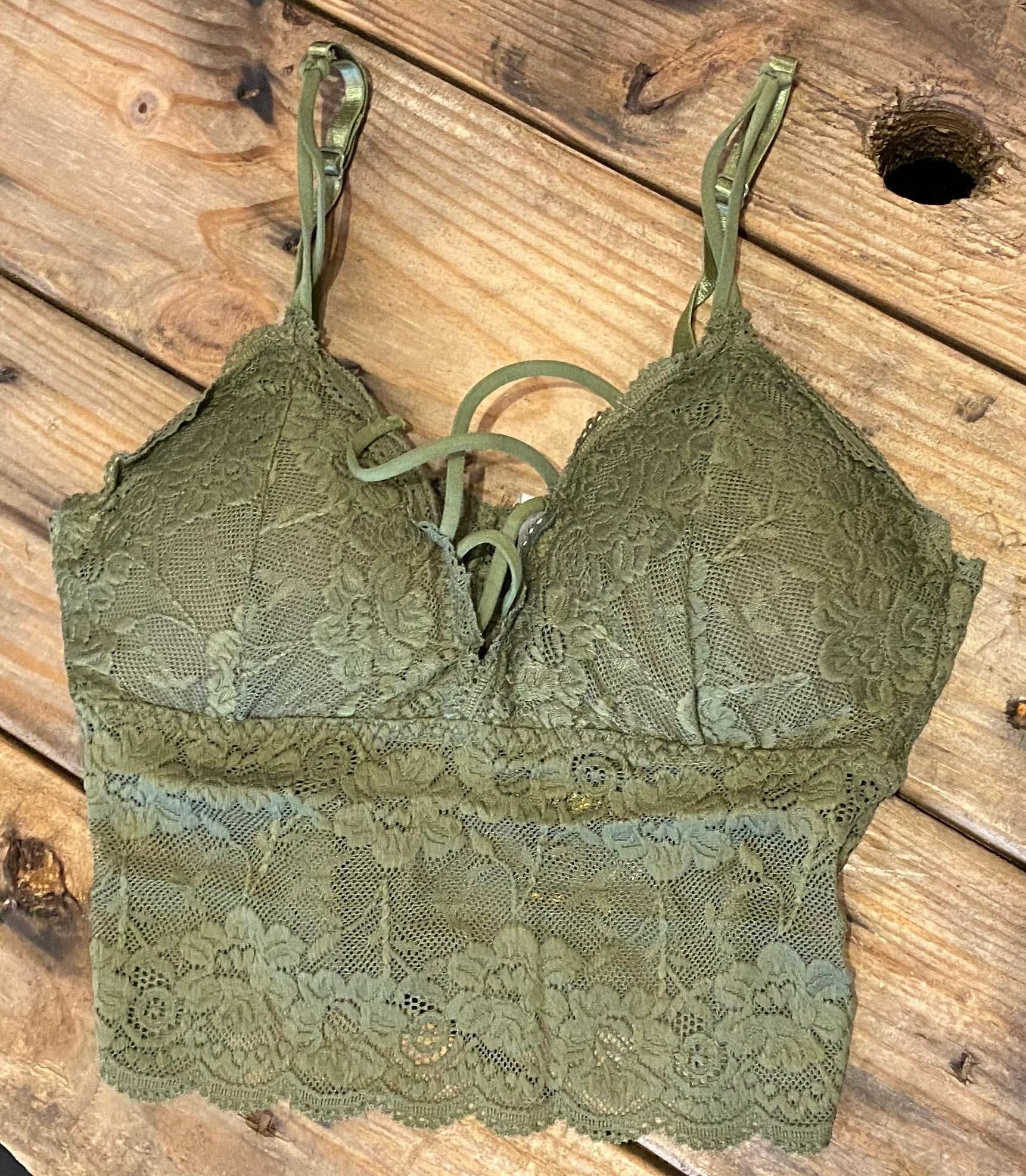 Olive Lace Extender Bralette