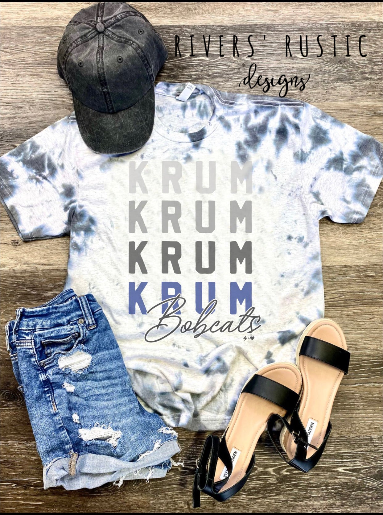 Krum Bobcats Repeat Tie Dye Tee (youth & adult)