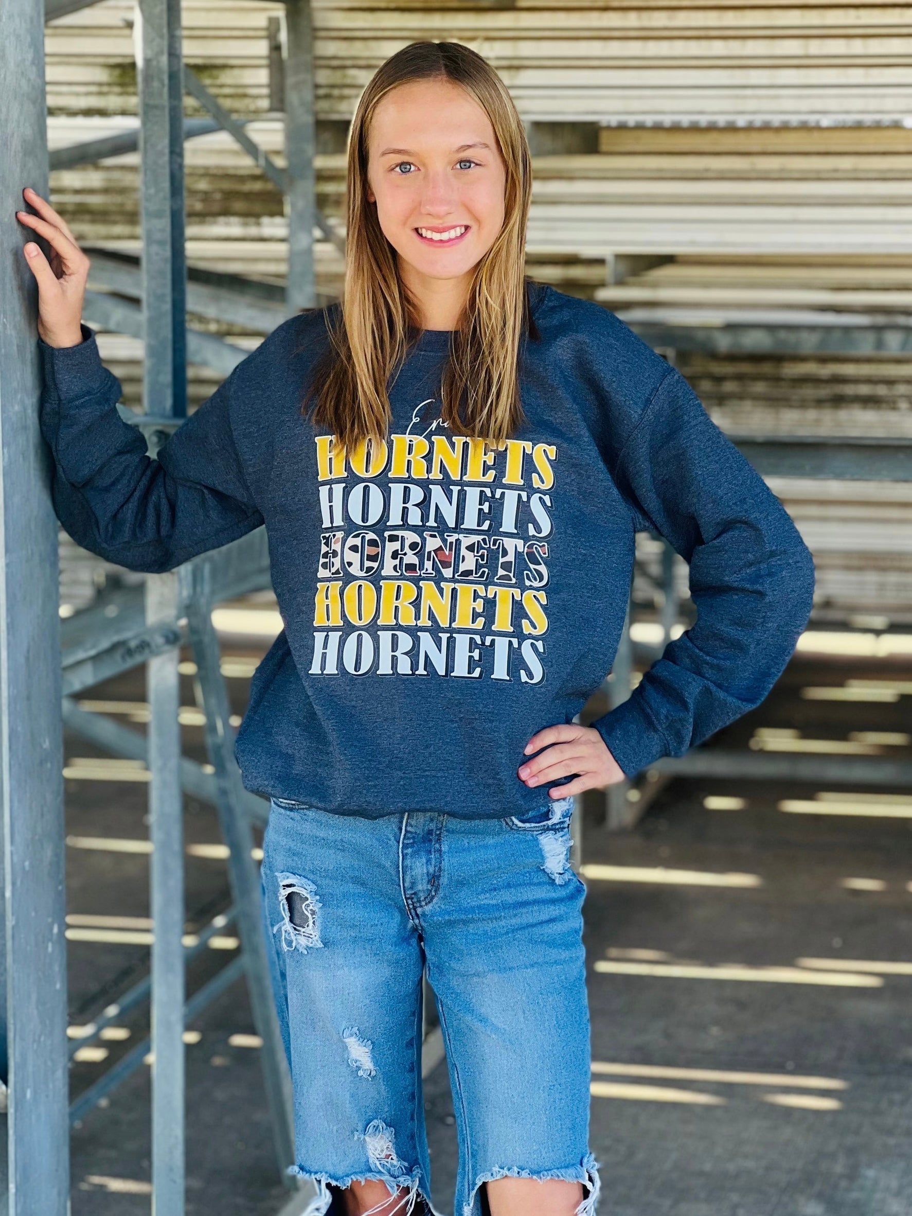 Hornets Leopard Stacked Sweatshirt
