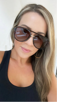 Earhart Dark Cheetah Aviator Glasses