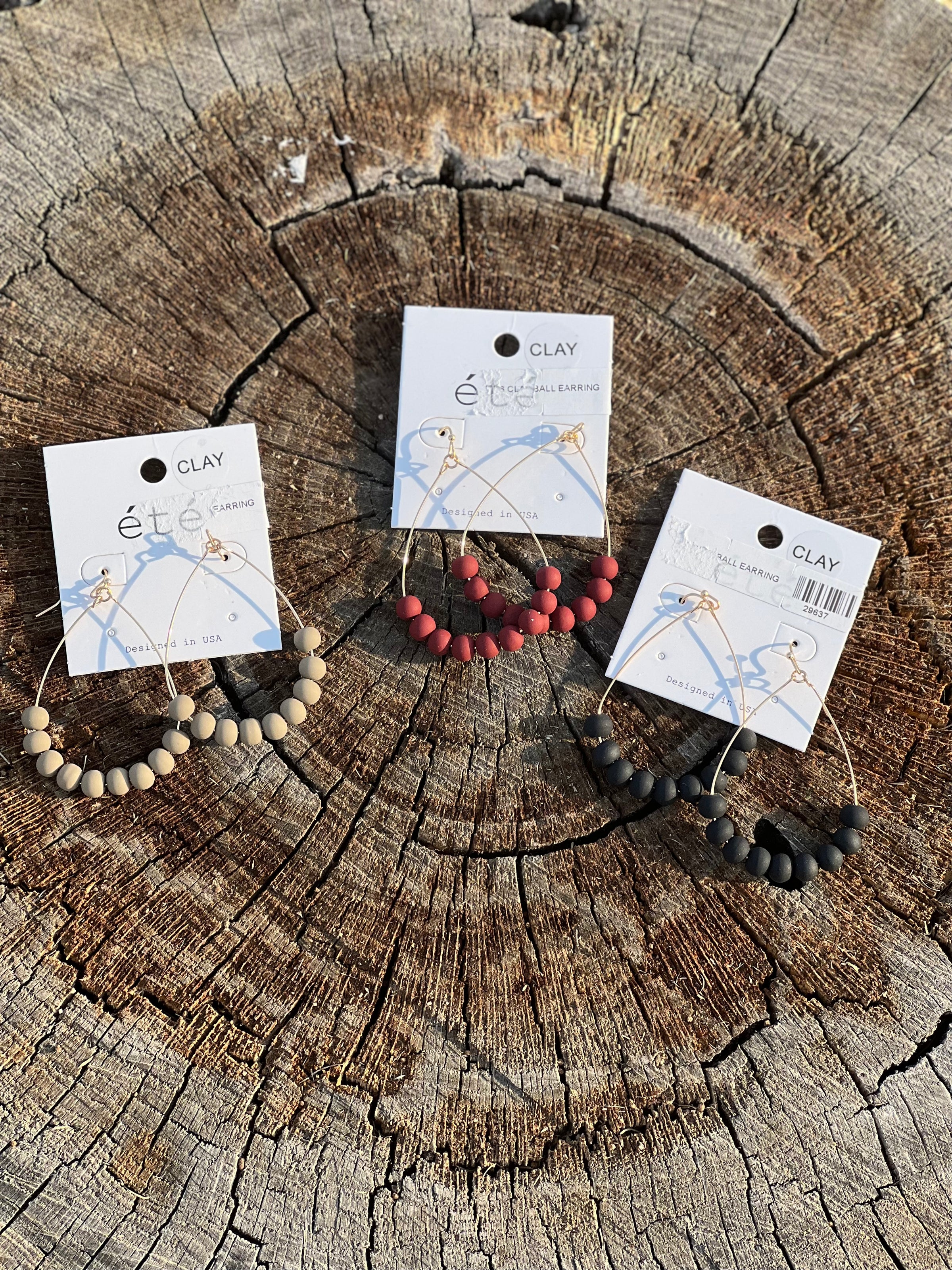 Clay Ball Teardrop Earrings